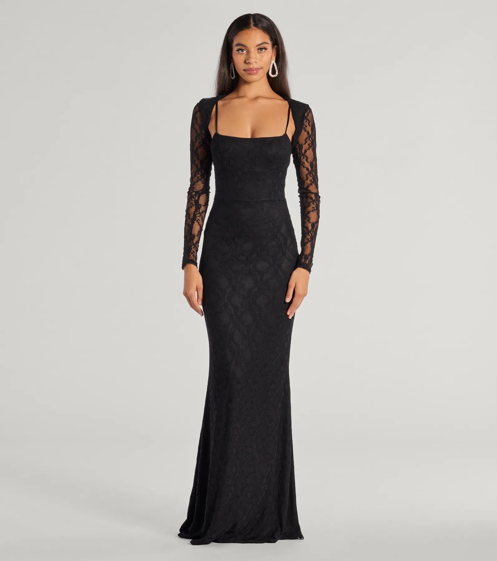 Ultimate Elegance Adele Sleeveless Lace Mermaid Dress with Detachable Bolero