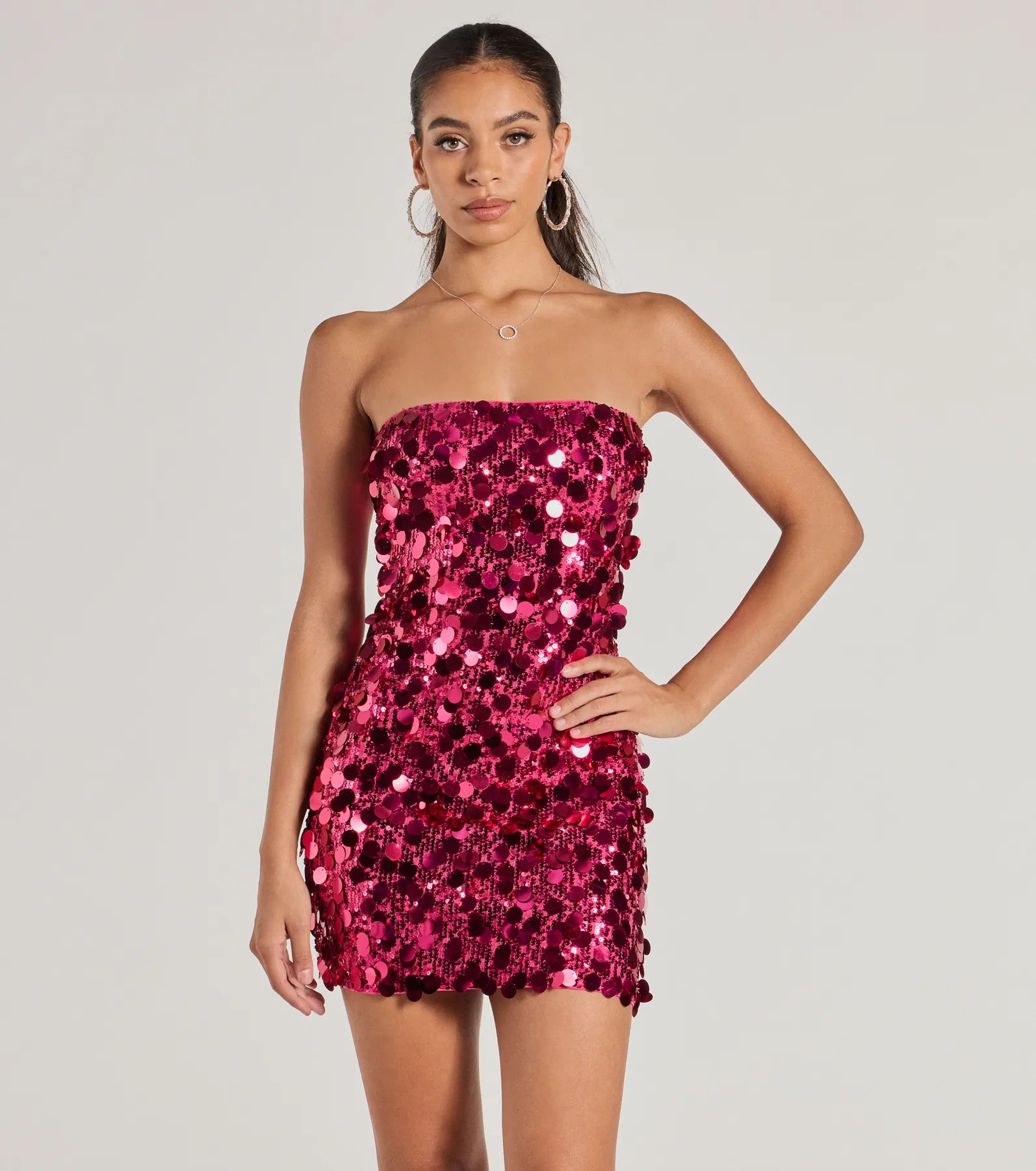 Ultimate Glam Sequin Party Dress - Strapless Bodycon Mini