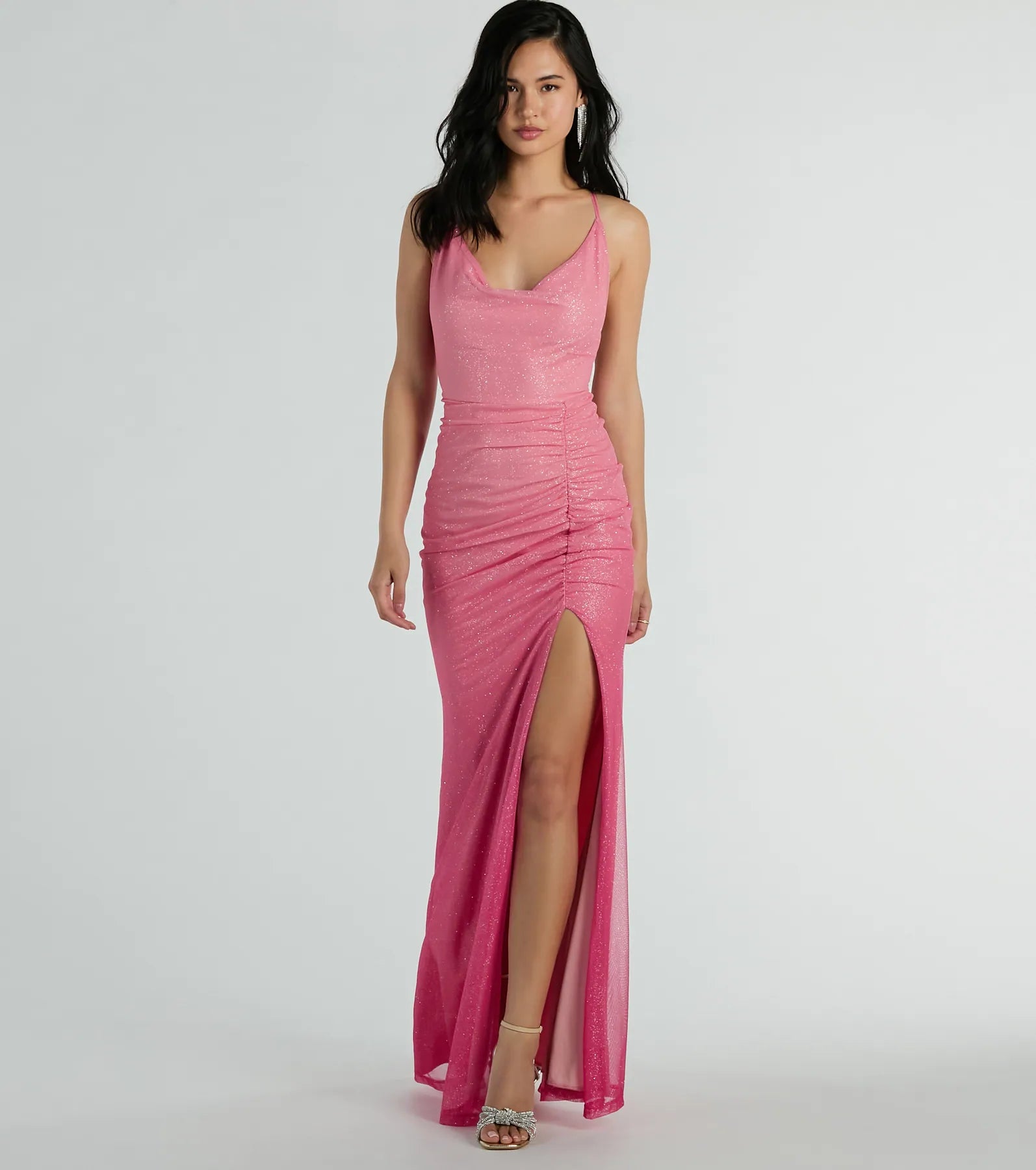 Premium Kate Ombre Glitter Mermaid Dress - Strappy Back Elegance