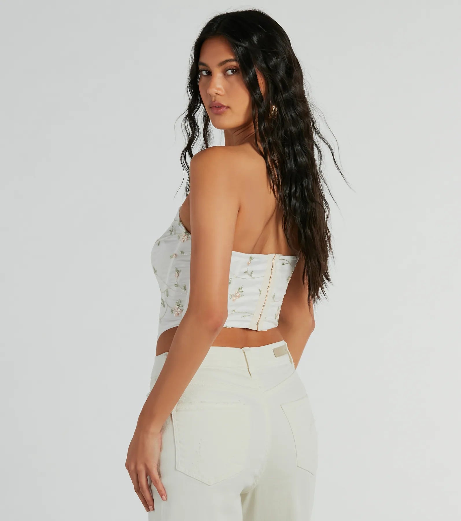 Ultimate Coquette Strapless Floral Tulle Corset Top