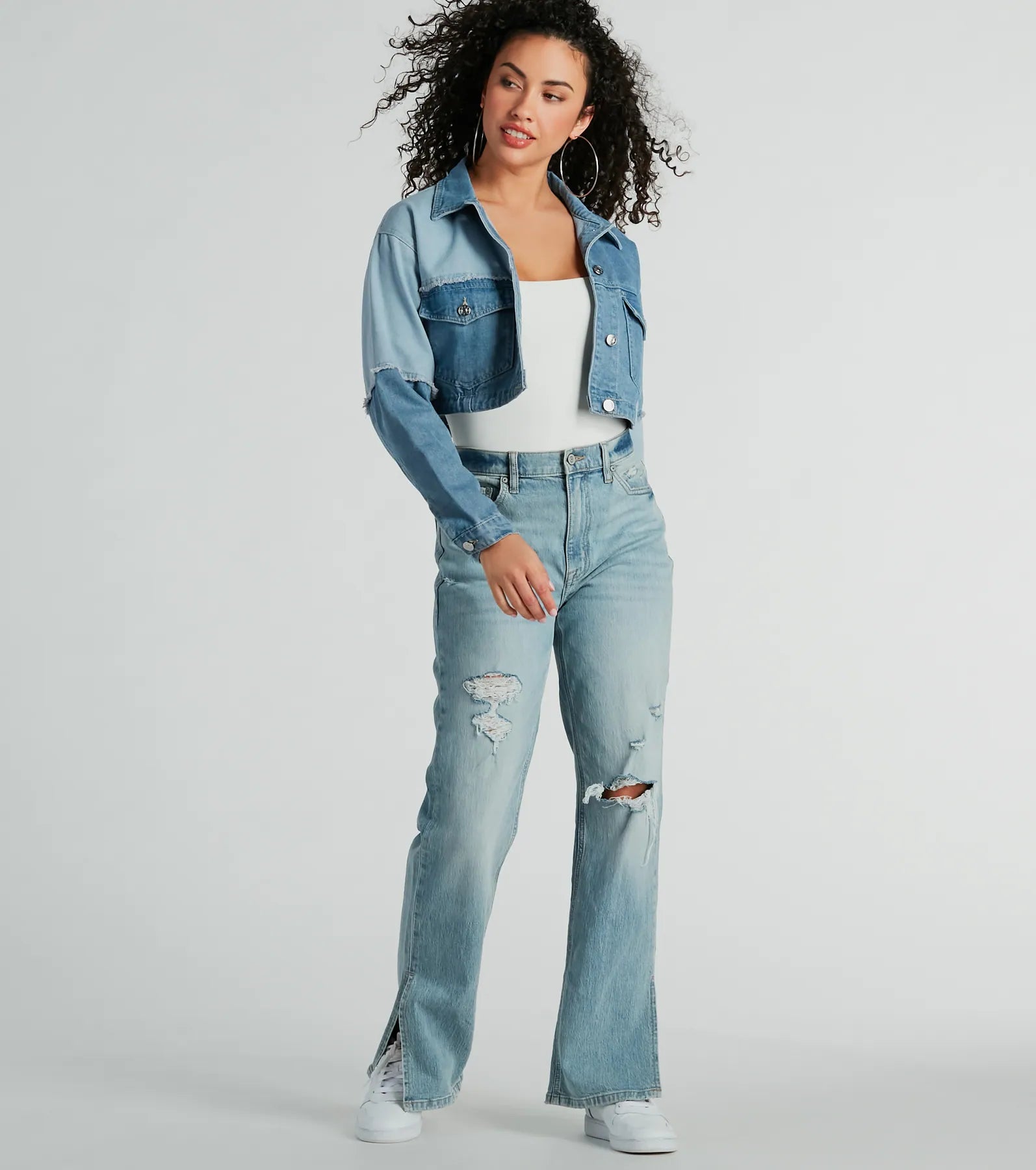 Ultimate Trendsetter Patchwork Cropped Denim Jacket