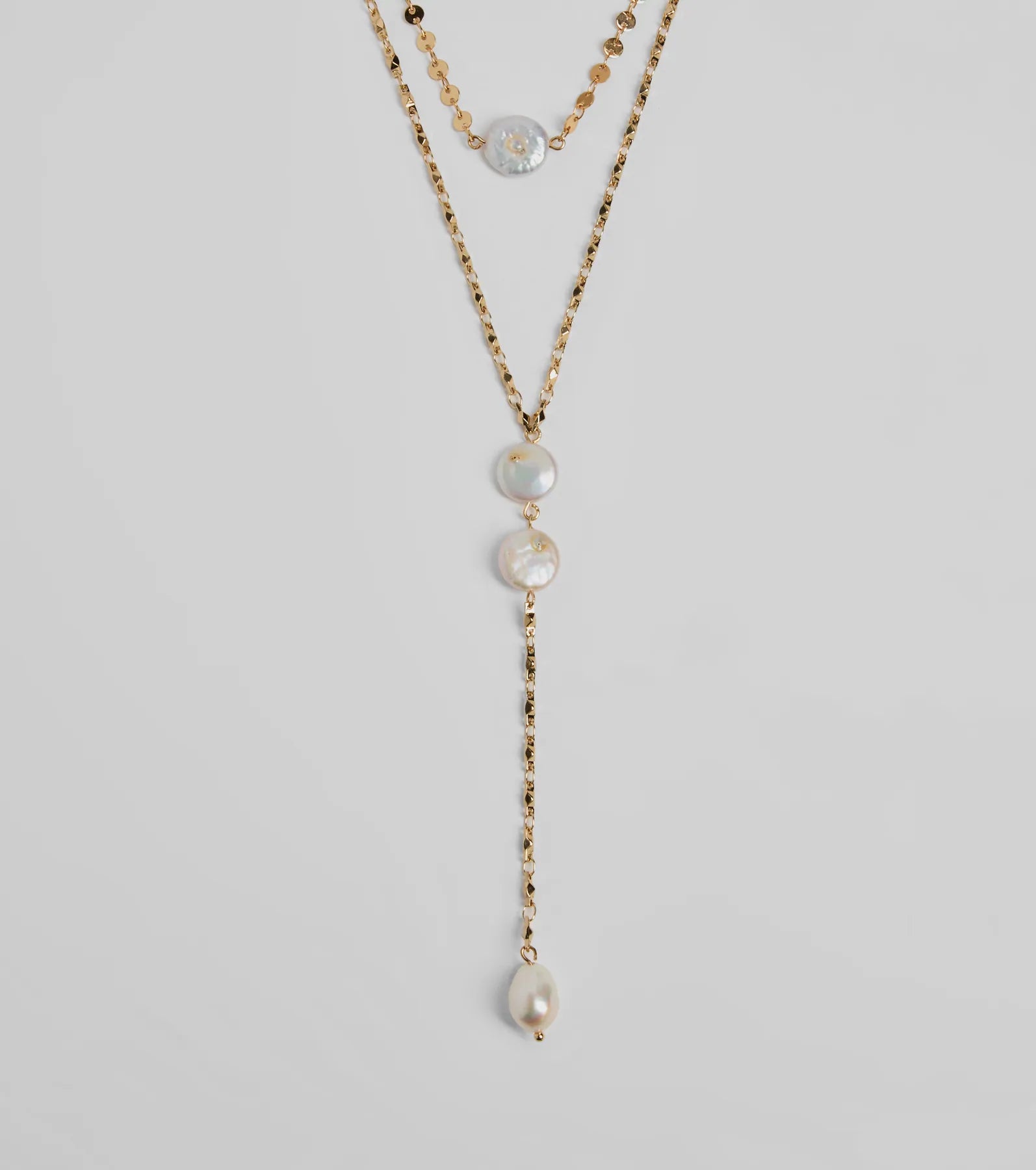 Premium Coastal Glam Pearl Lariat Necklace