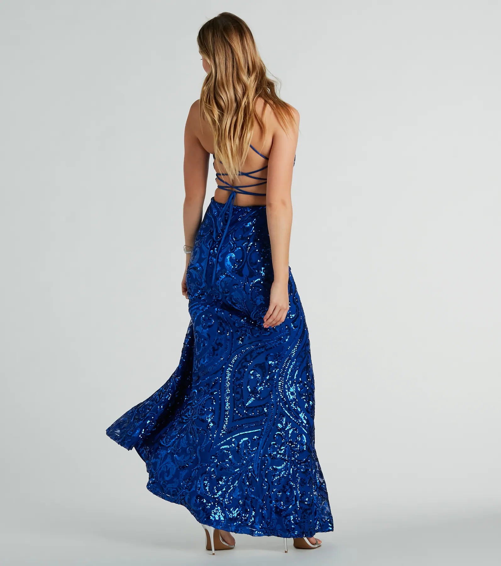 Maura Ultimate Sparkle Lace-Up Mermaid Gown