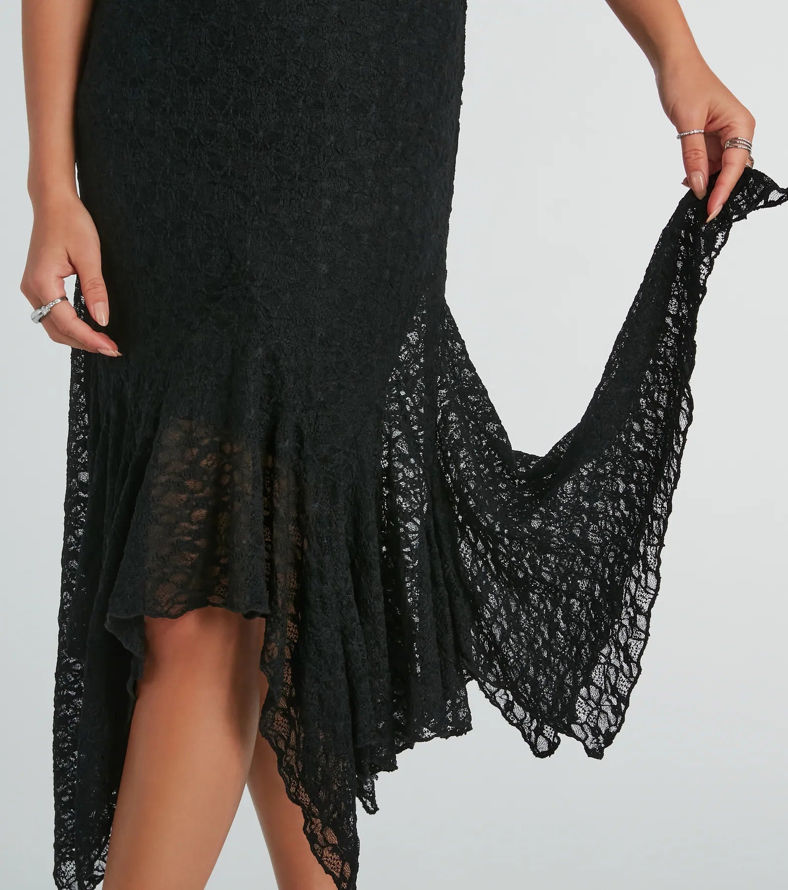 Ultimate Romance High-Rise Lace Midi Skirt - Elegant & Playful