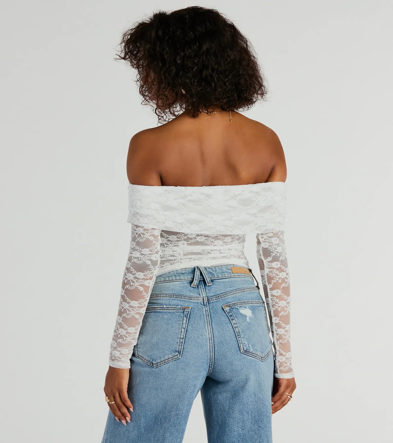 Ultimate Sultry Aura Lace Crop Top - Off-The-Shoulder Elegance