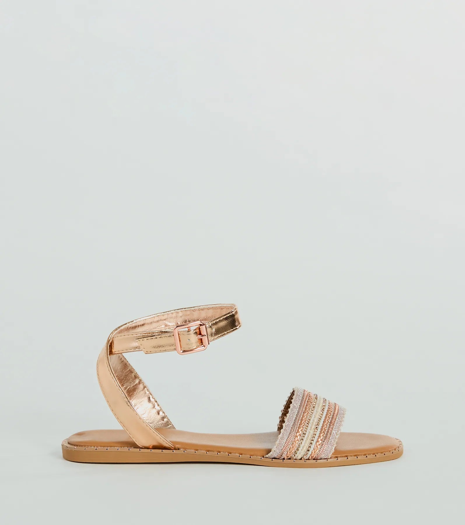 Ultimate Boho-Chic Metallic Flat Sandals for Adventure Seekers