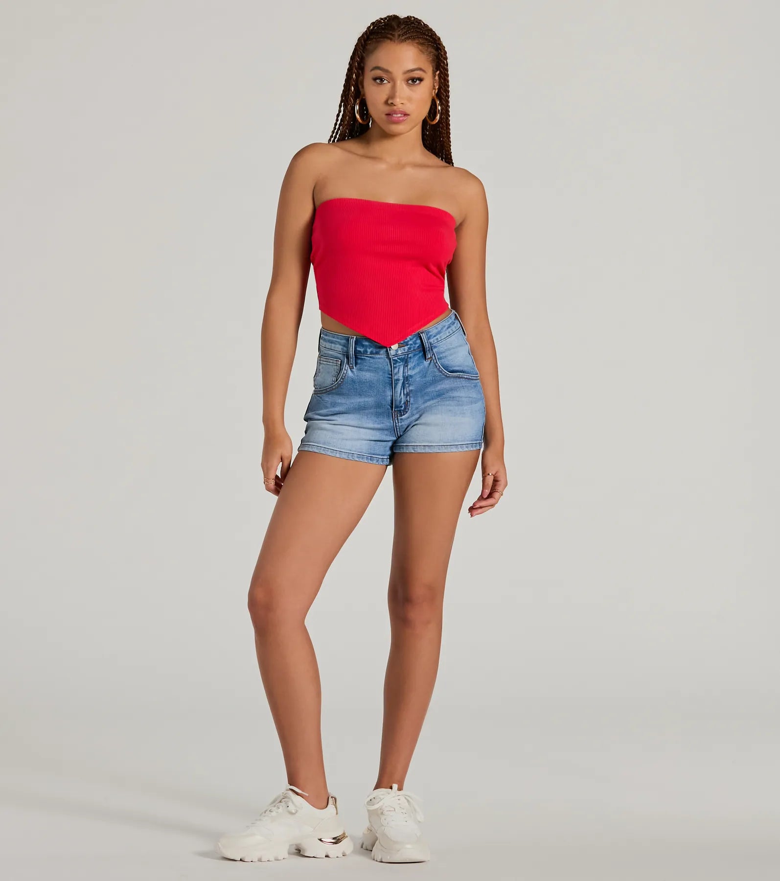 Ultimate Flirty Focus Strapless Rib Knit Crop Top