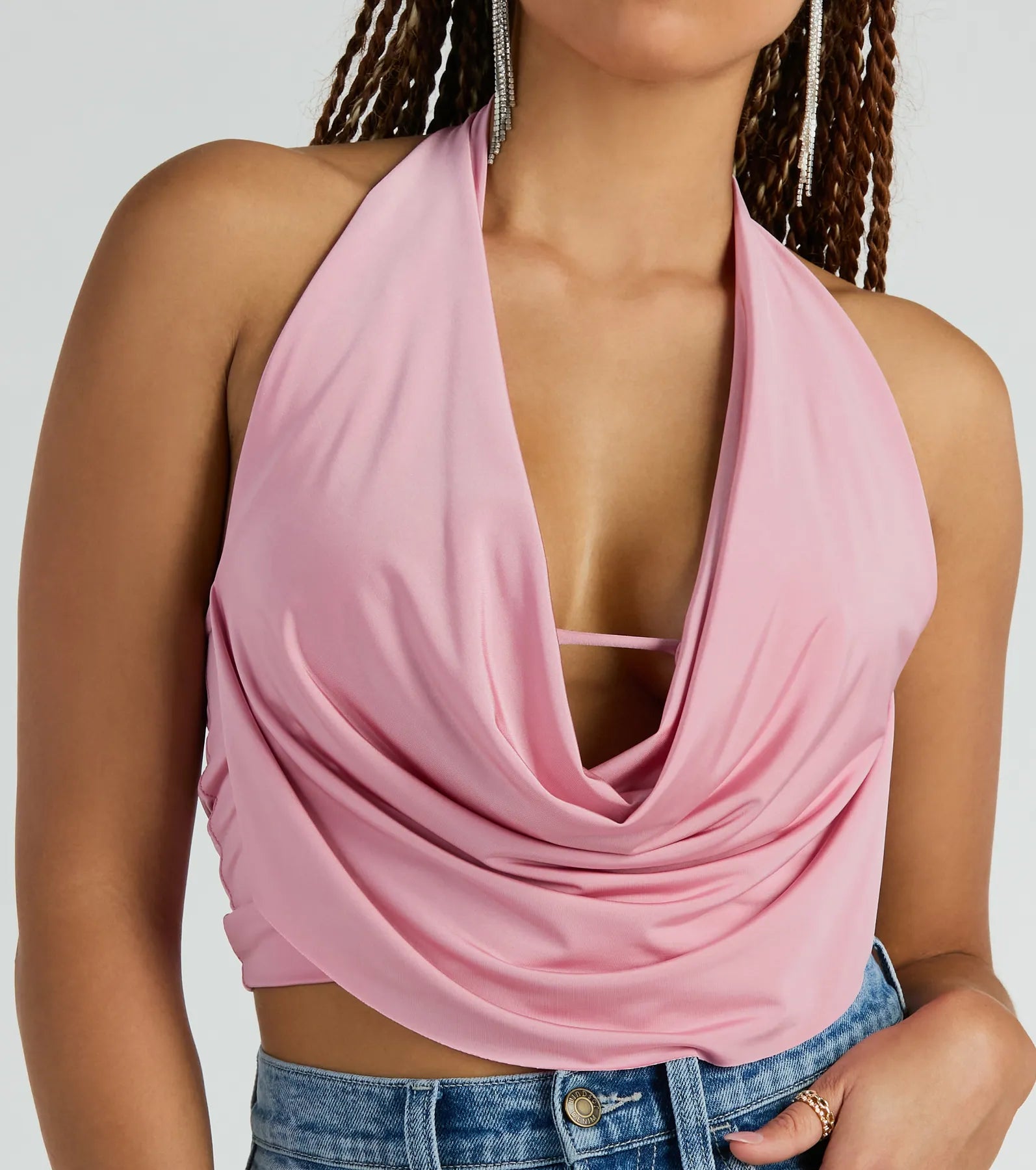 Ultimate Statement Sleeveless Halter Crop Top