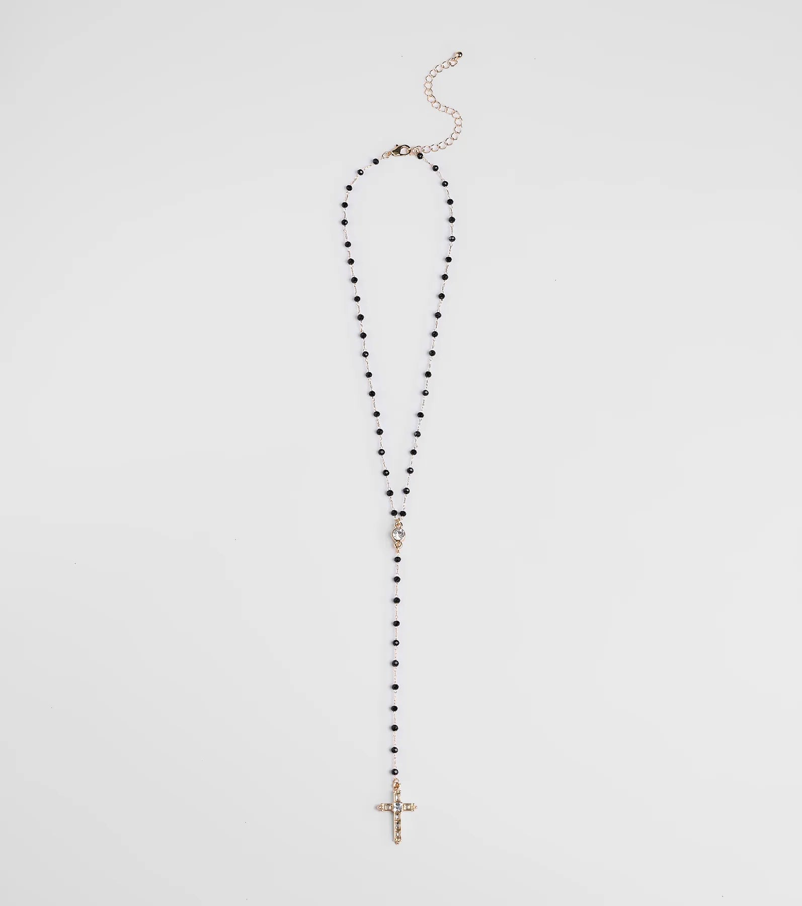 Premium Rhinestone Cross Beaded Necklace - Ultimate Elegance