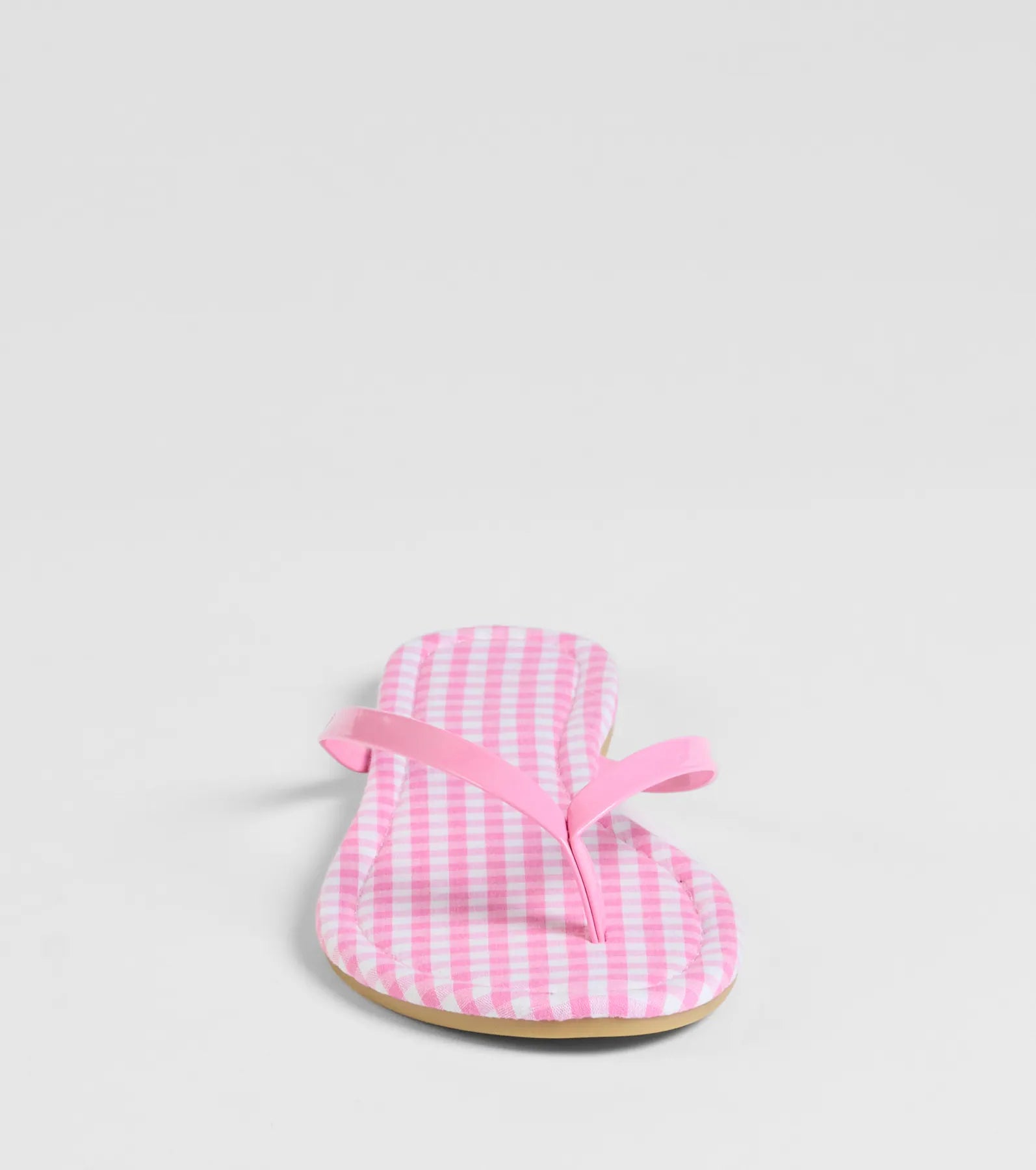 Ultimate Summer Staple: Cutie Vibe Gingham Print Thong Sandals