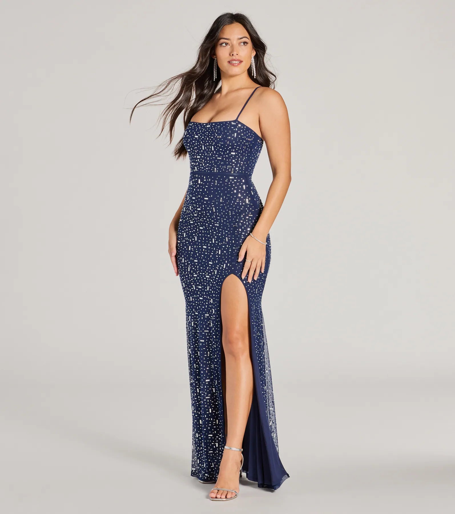 Ultimate Rhinestone Mermaid Dress - Britt Sleeveless Formal Gown