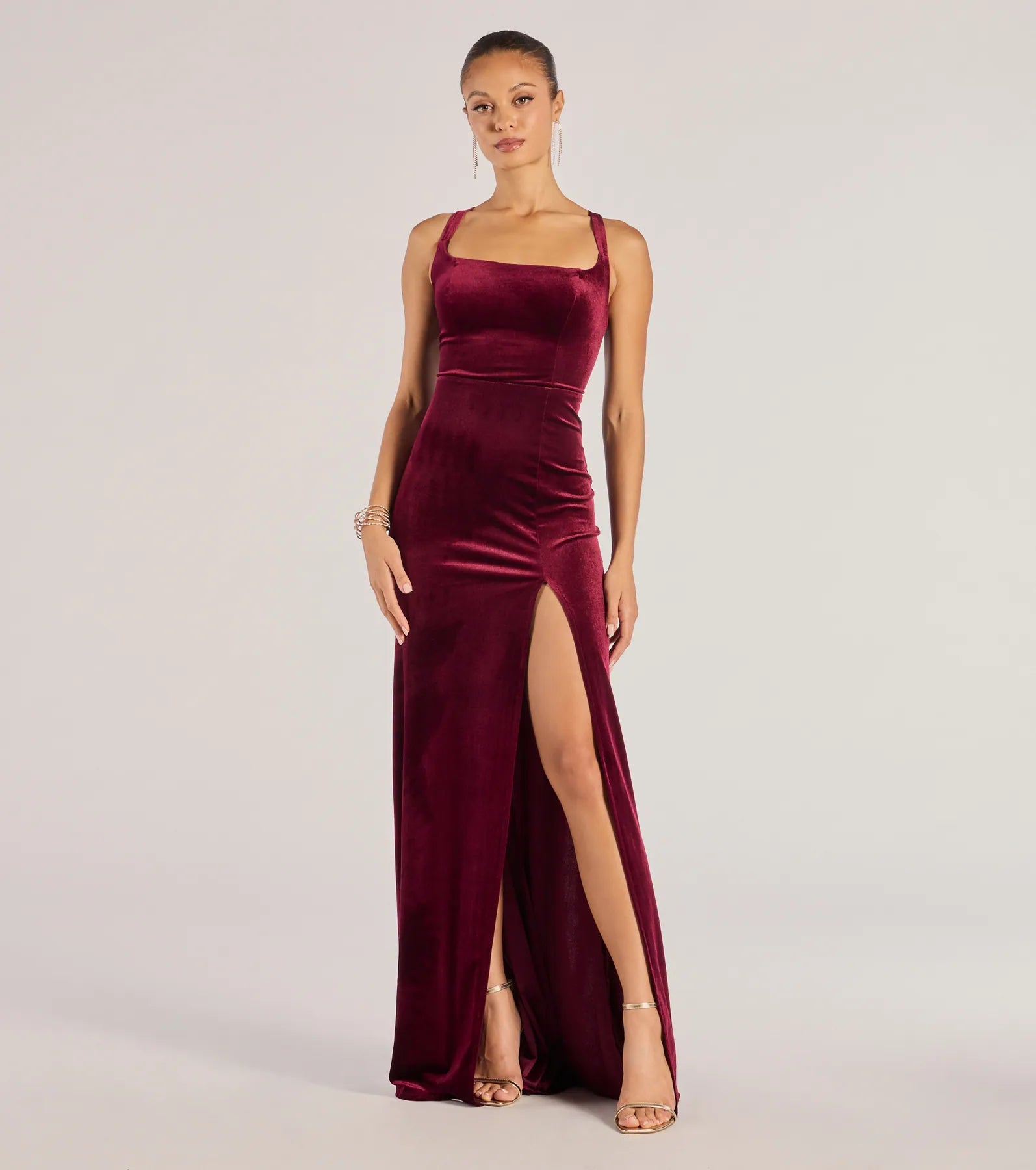 Ultimate Christina Velvet Lace-Up Back Dress