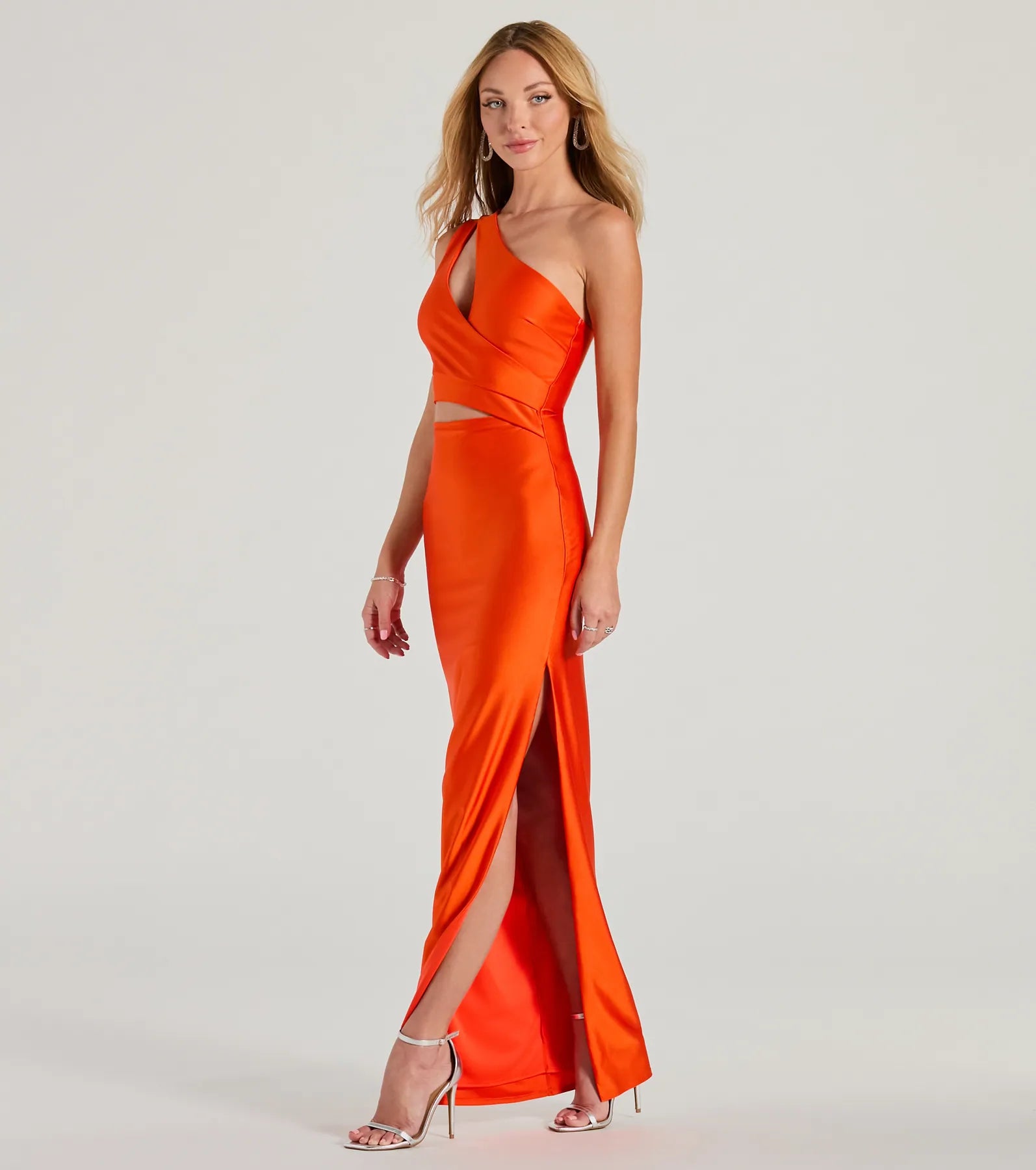 Avery Premium One-Shoulder Cutout Evening Gown