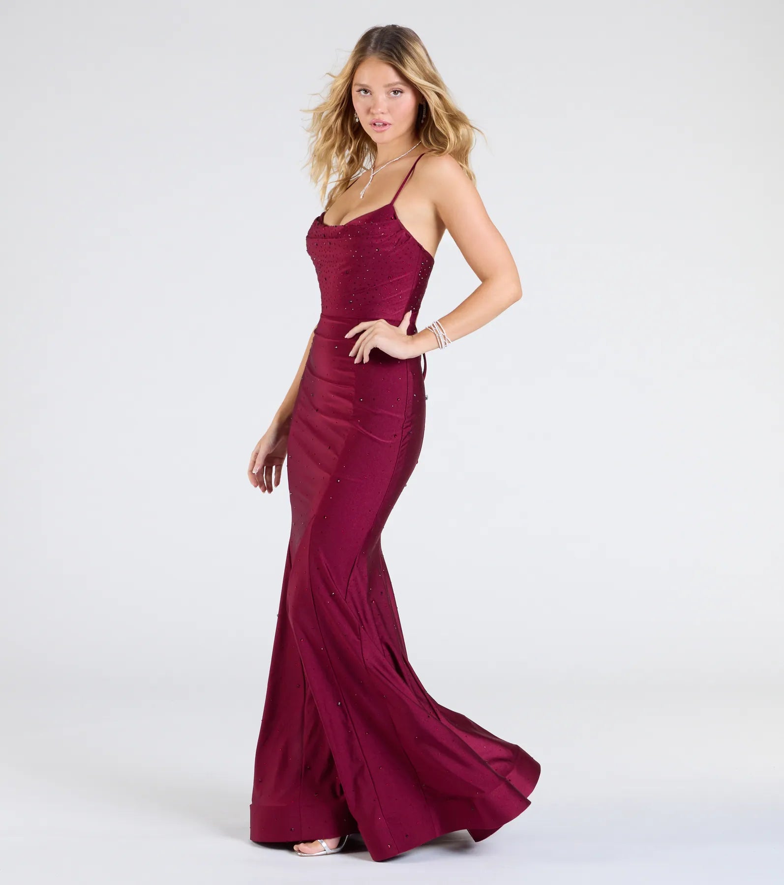 Premium Marva Rhinestone Mermaid Gown - Ultimate Formal Elegance