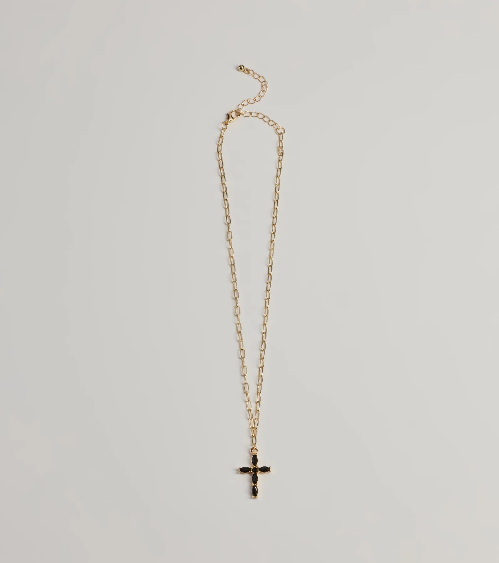 Ultimate Glam Gemstone Cross Chain Necklace