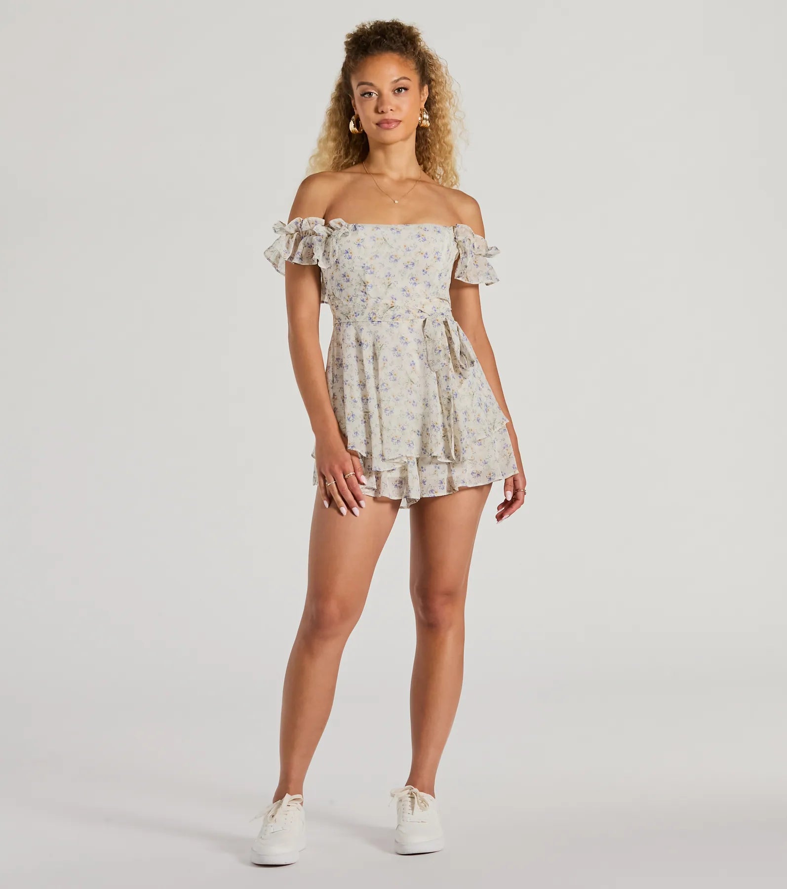 Ultimate Summer Chic: Off-The-Shoulder Floral Romper