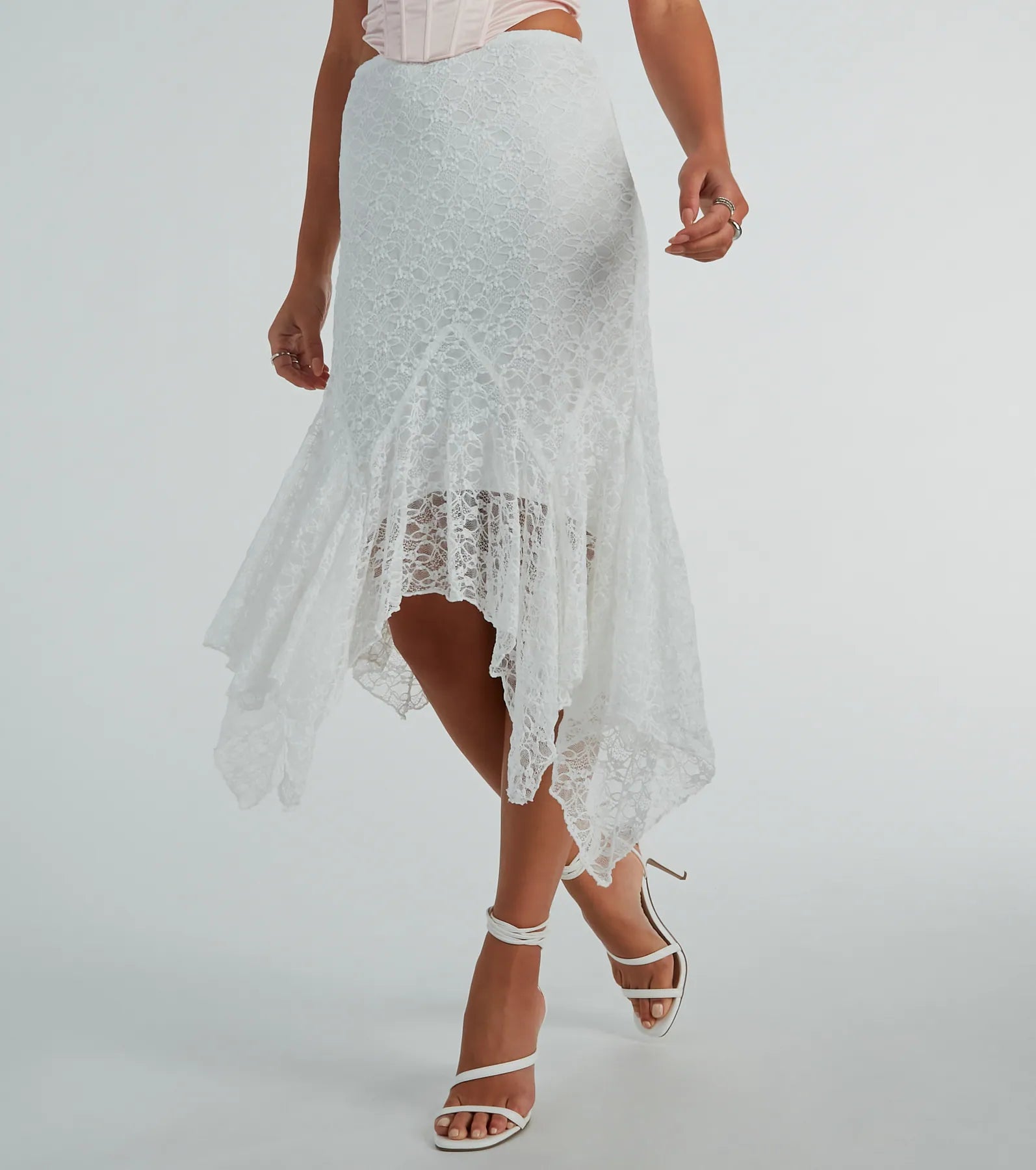 Ultimate Romance High-Rise Lace Midi Skirt - Elegant & Playful