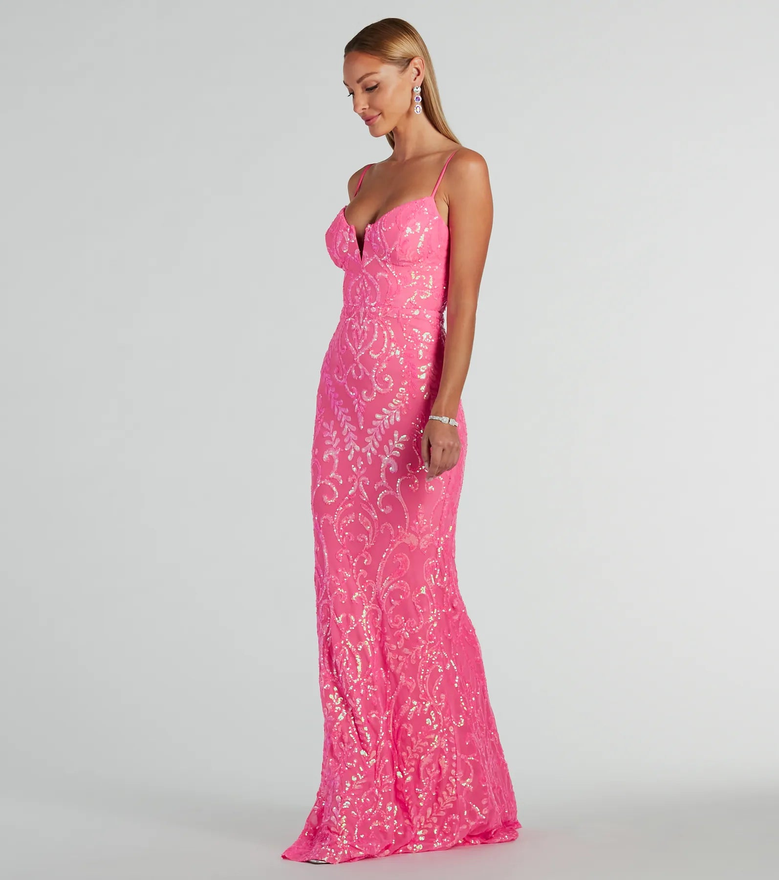 Julissa Premium V-Neck Sequin Mermaid Gown