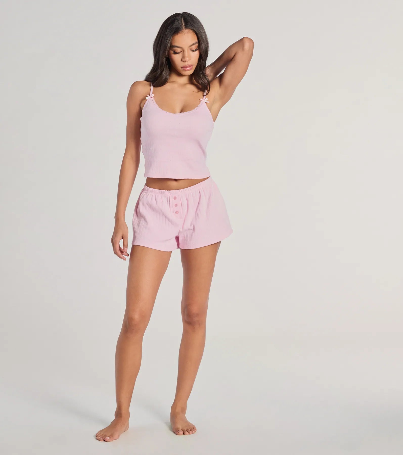 Premium High-Rise Pointelle Pajama Shorts - Ultimate Comfort for Sleep & Lounge