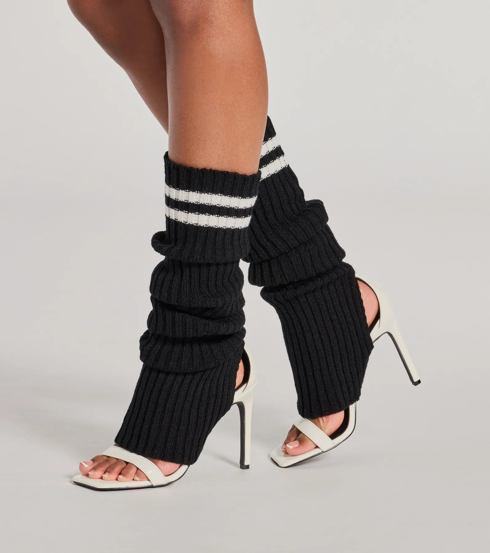 Premium Sporty Chic Striped Leg Warmers - Ultimate Winter Style