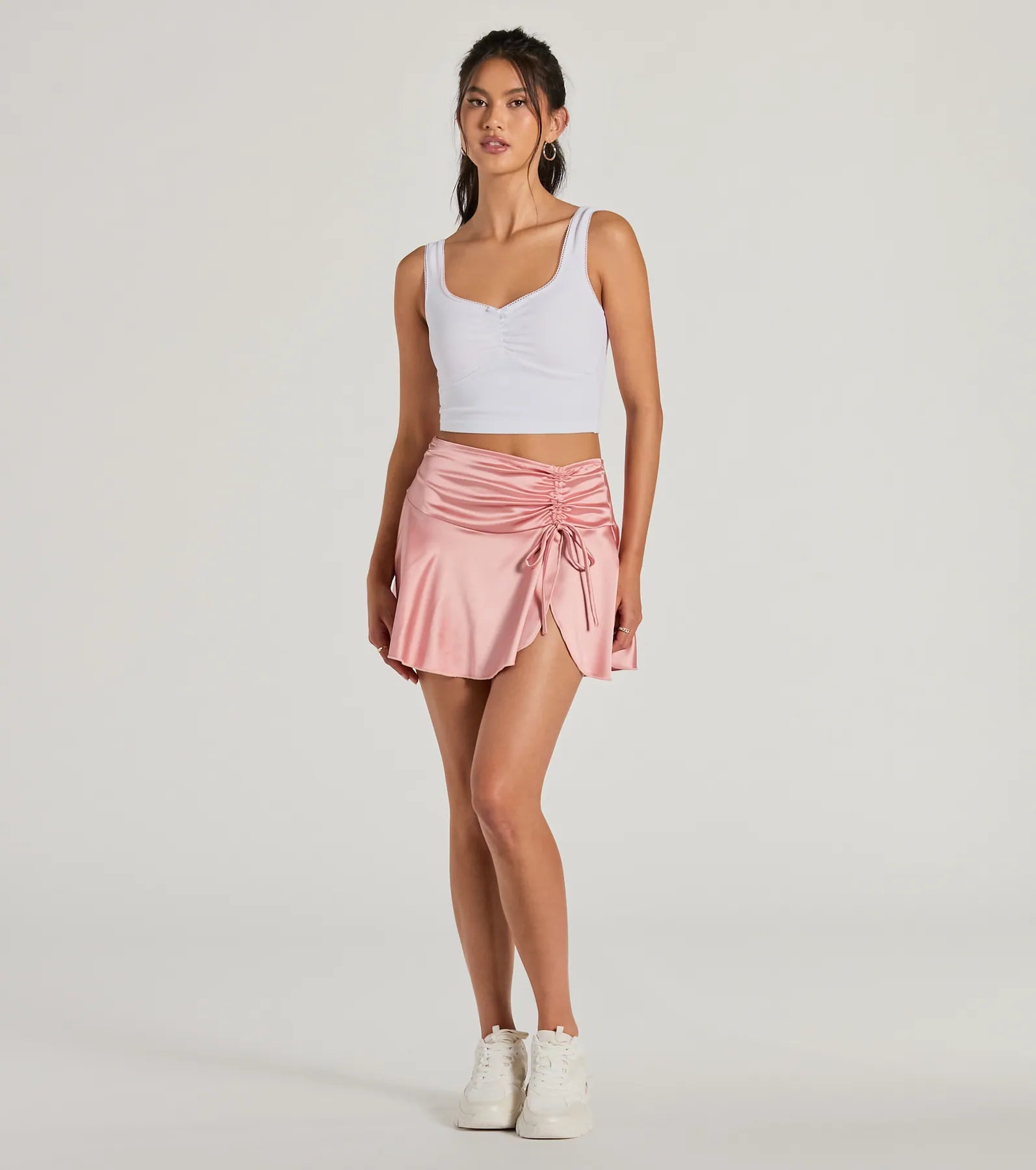 Ultimate Sweetness Bow Detail Satin Mini Skirt