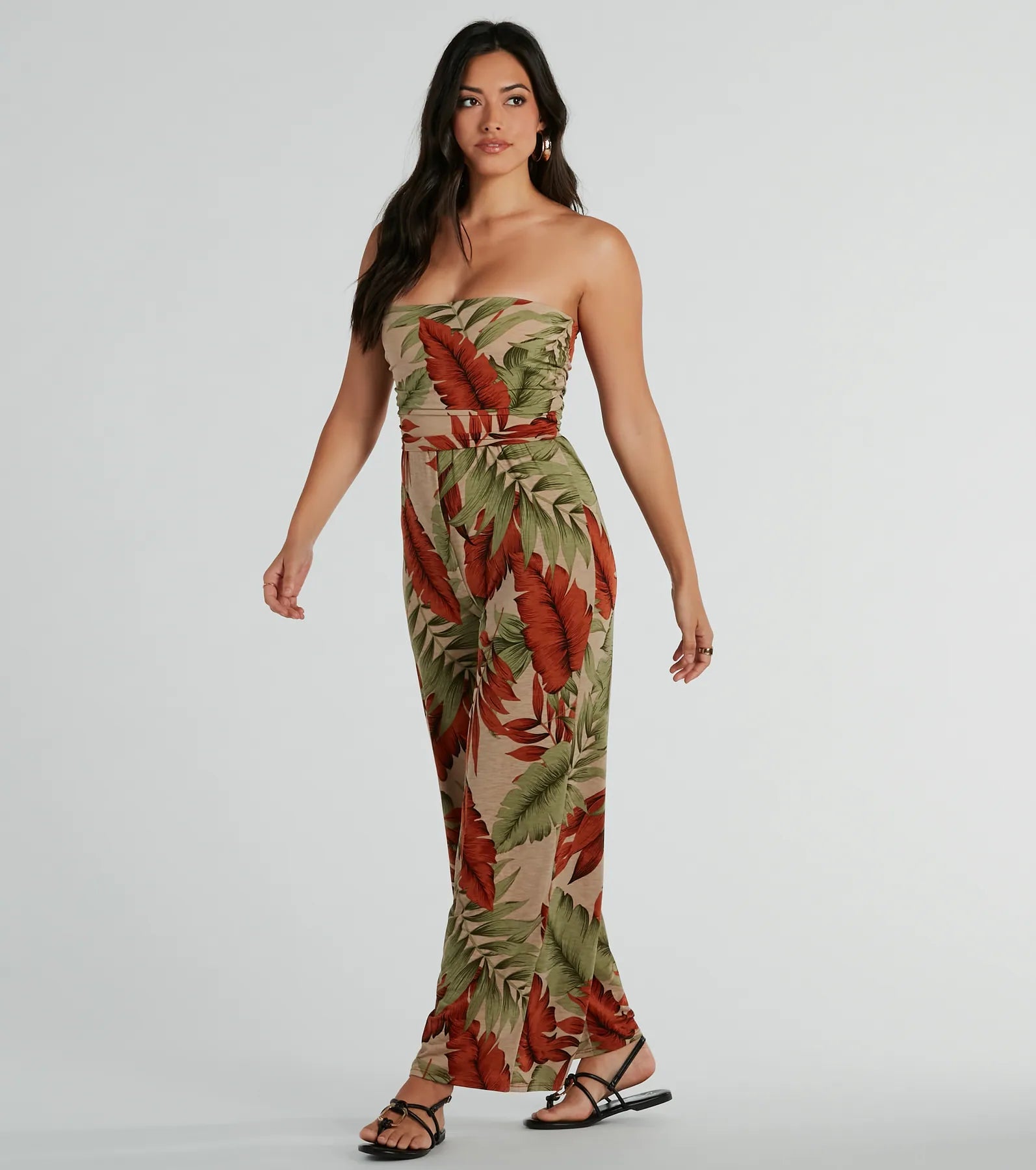 Ultimate Tropical Vacation Jumpsuit - Strapless & Stylish