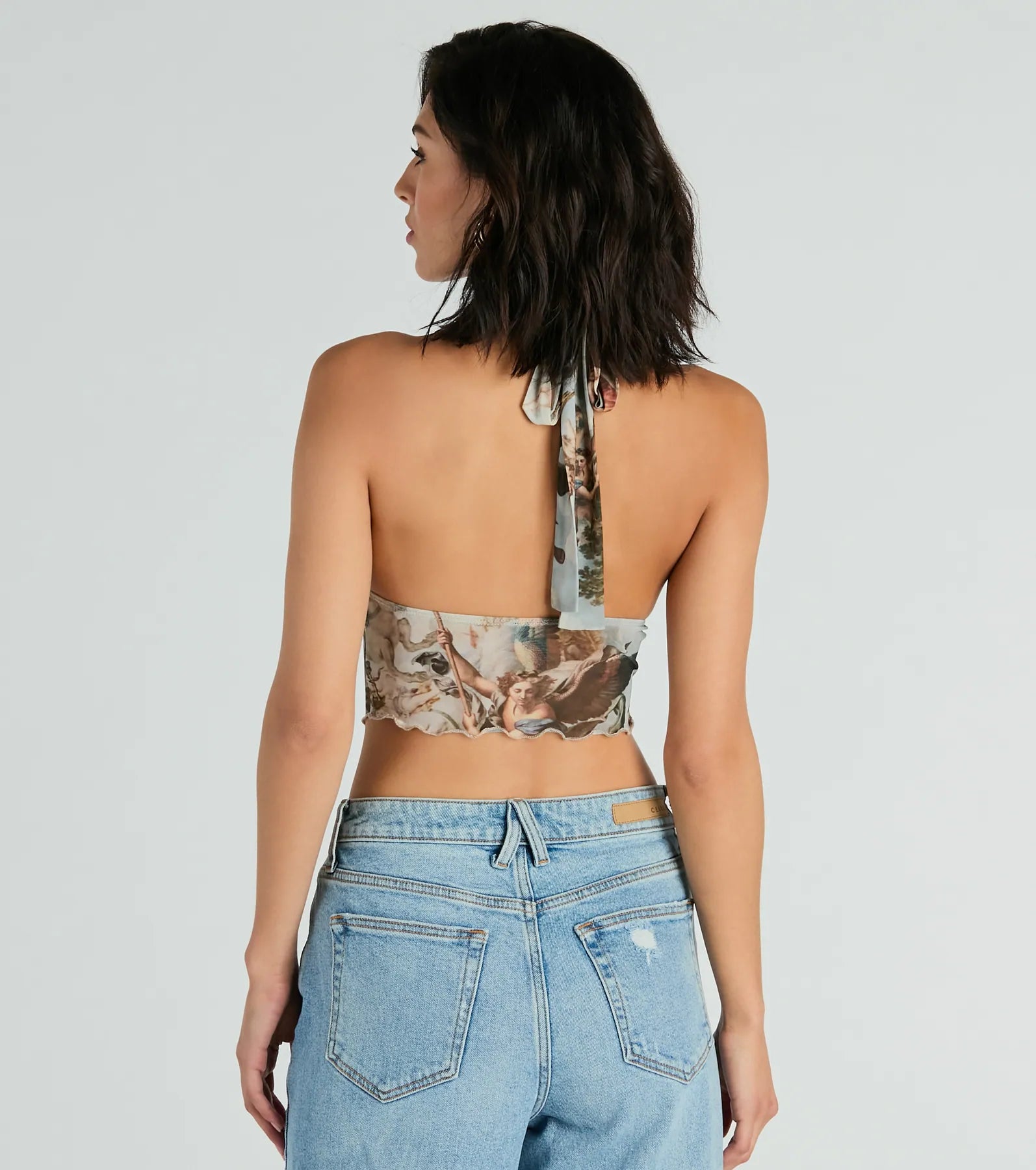 Premium Renaissance Art Print Halter Crop Top - Ultimate Style Statement