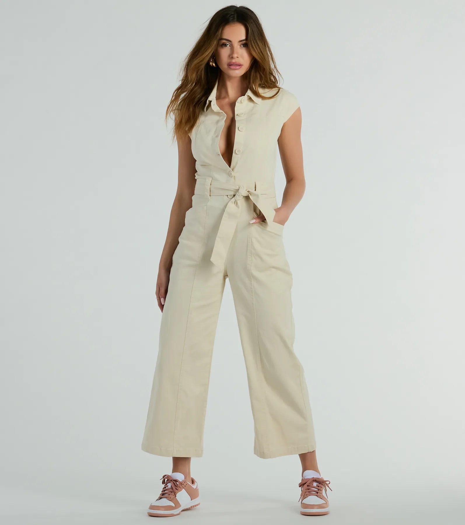 Ultimate Aviator Babe Cap Sleeve Utility Jumpsuit