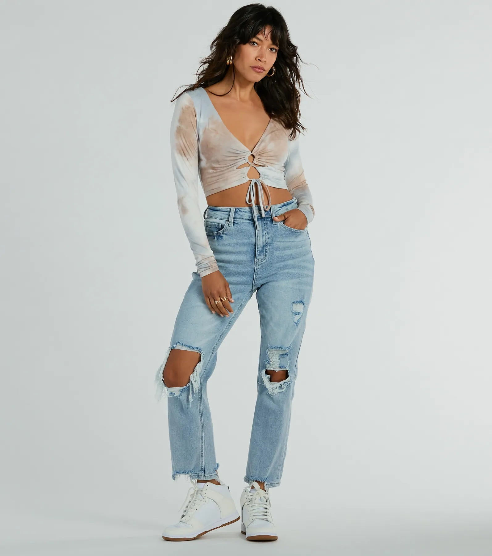 Premium Tie-Dye Lace-Up Crop Top | Ultimate Style Upgrade