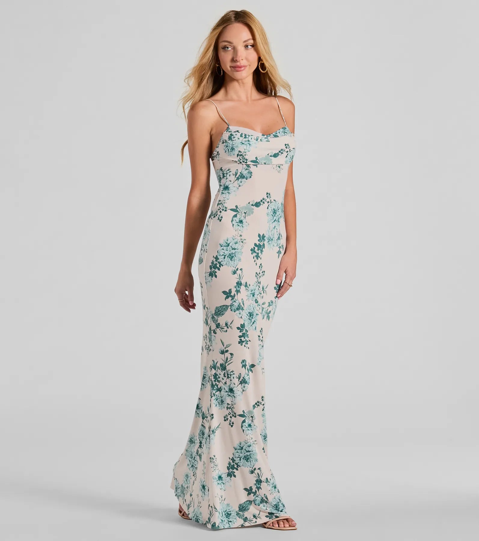 Ultimate Floral Maxi Dress - Cowl Neck & Sweet Silhouette