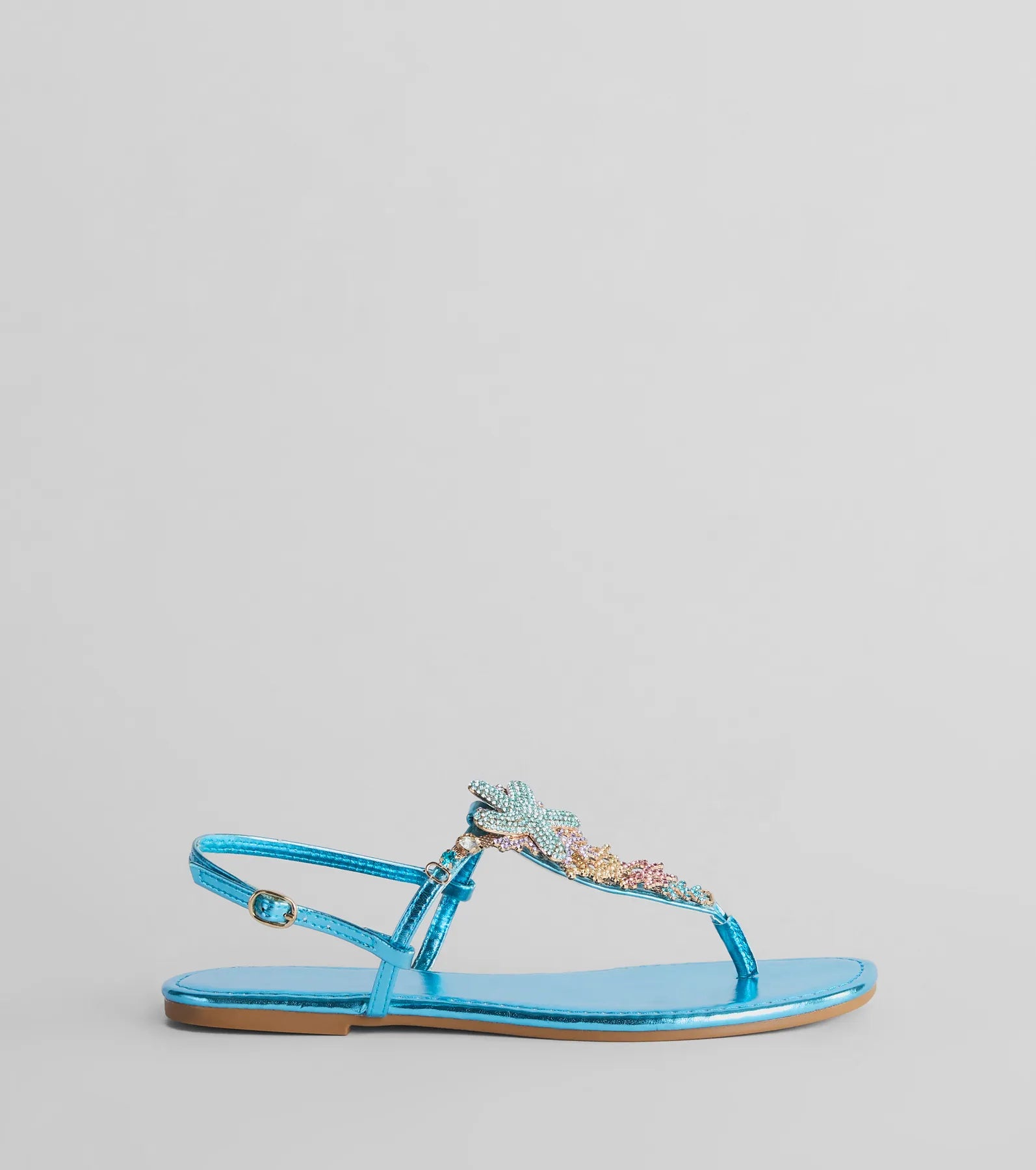 Premium Rhinestone Starfish Flat Sandals - Ultimate Beach Style