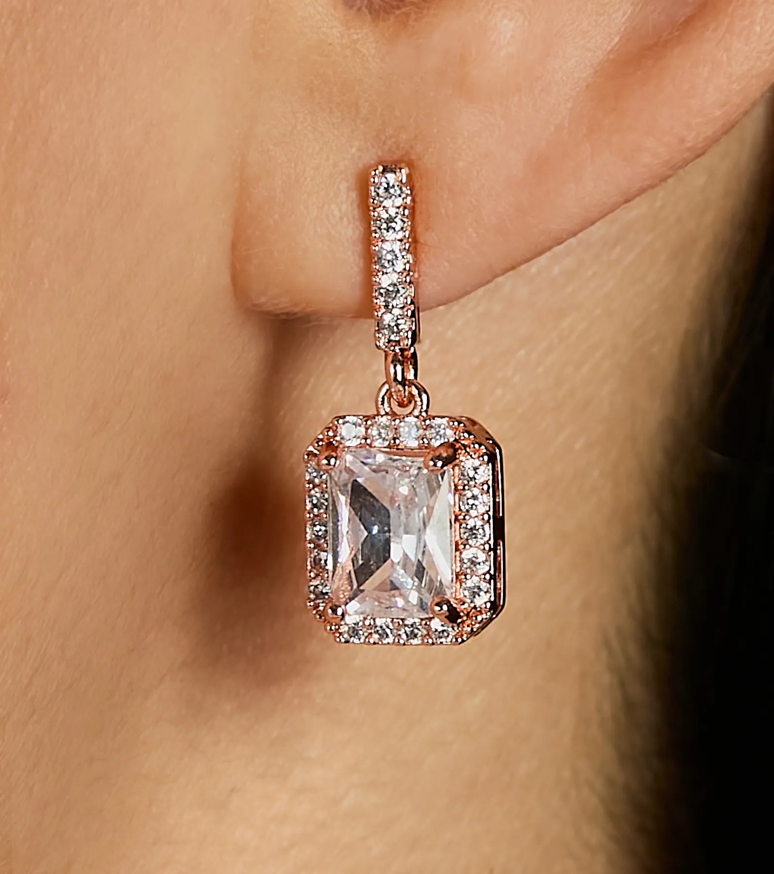 Premium Glitzy Goals Cubic Zirconia Drop Earrings