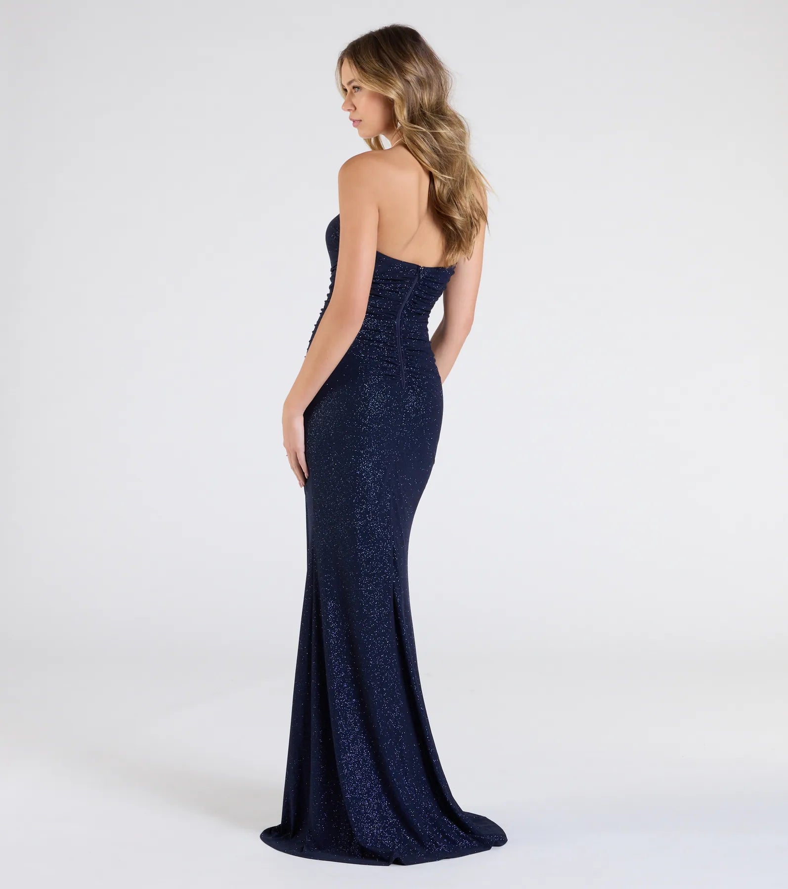 Ultimate Everly Strapless Glitter Mermaid Dress - Red Carpet Ready