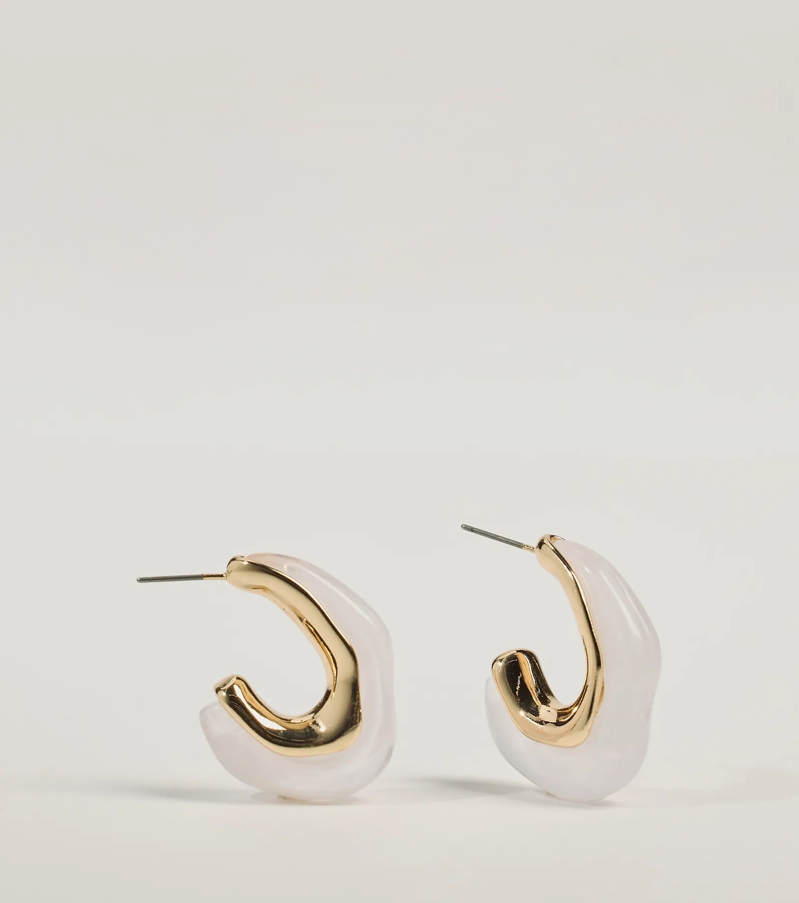 Premium Two-Tone Hoop Earrings: Sleek & Timeless Style