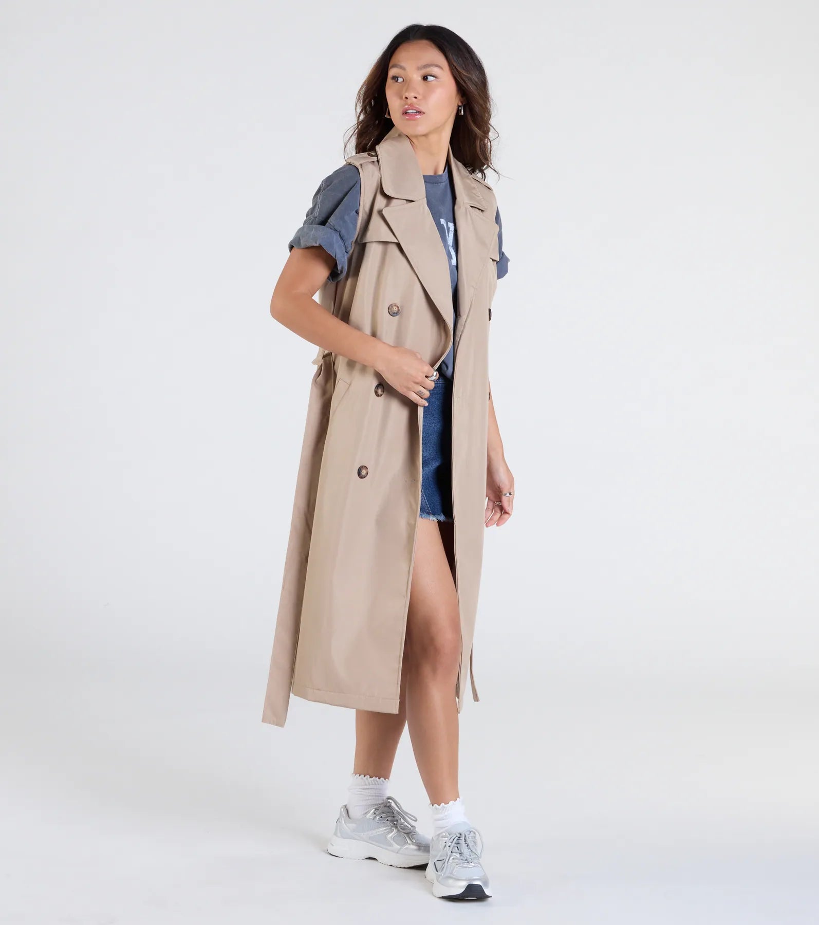 Ultimate Classic Tie-Front Belted Trench Vest - Upgrade Your Style