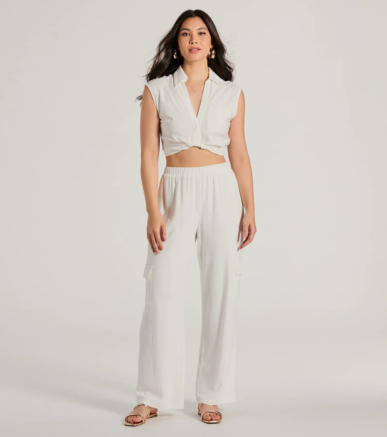 Premium Breezy Mood Linen Crop Top - Summer Essential