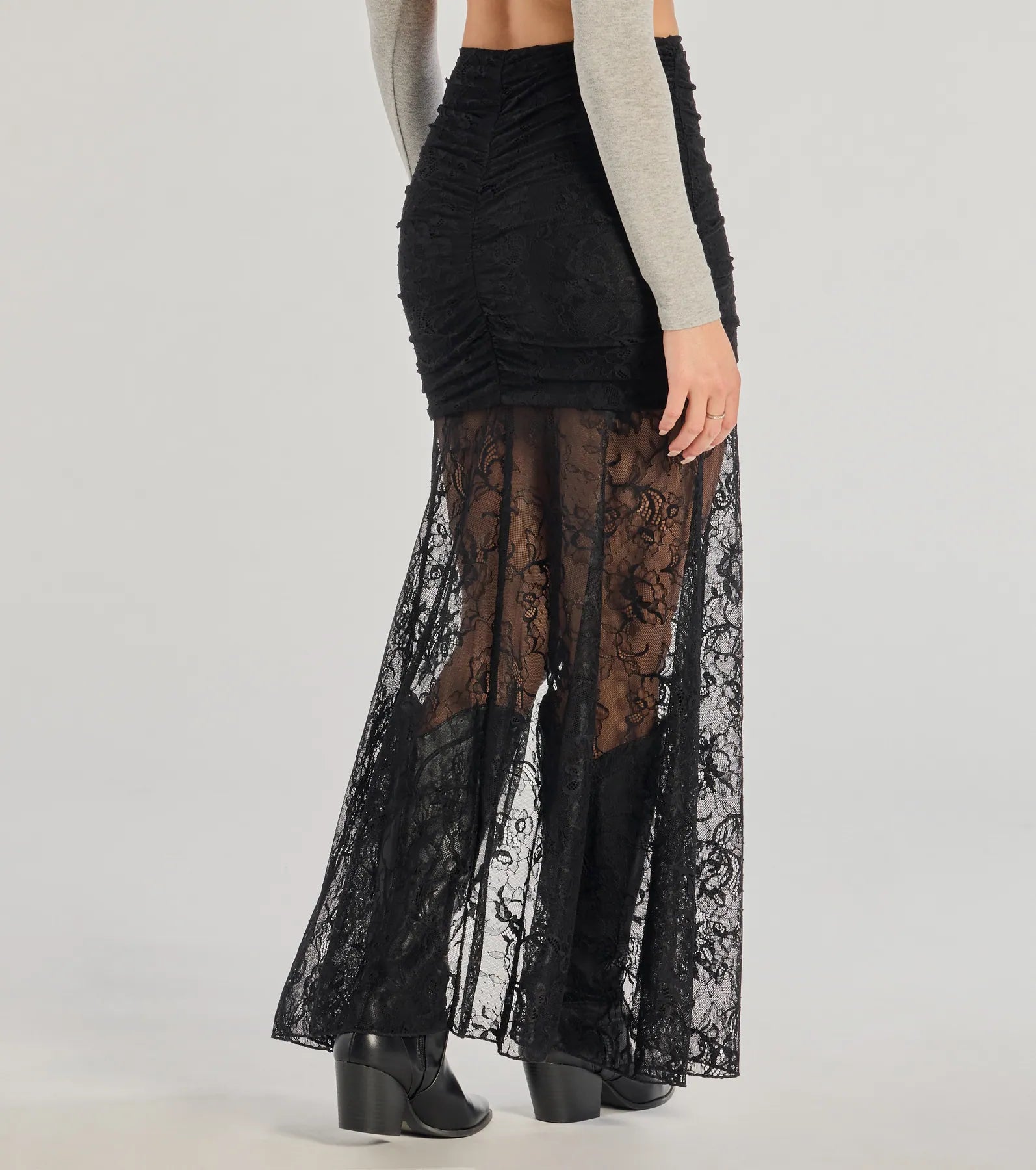 Premium Lace Slit Maxi Skirt - Ultimate Elegance