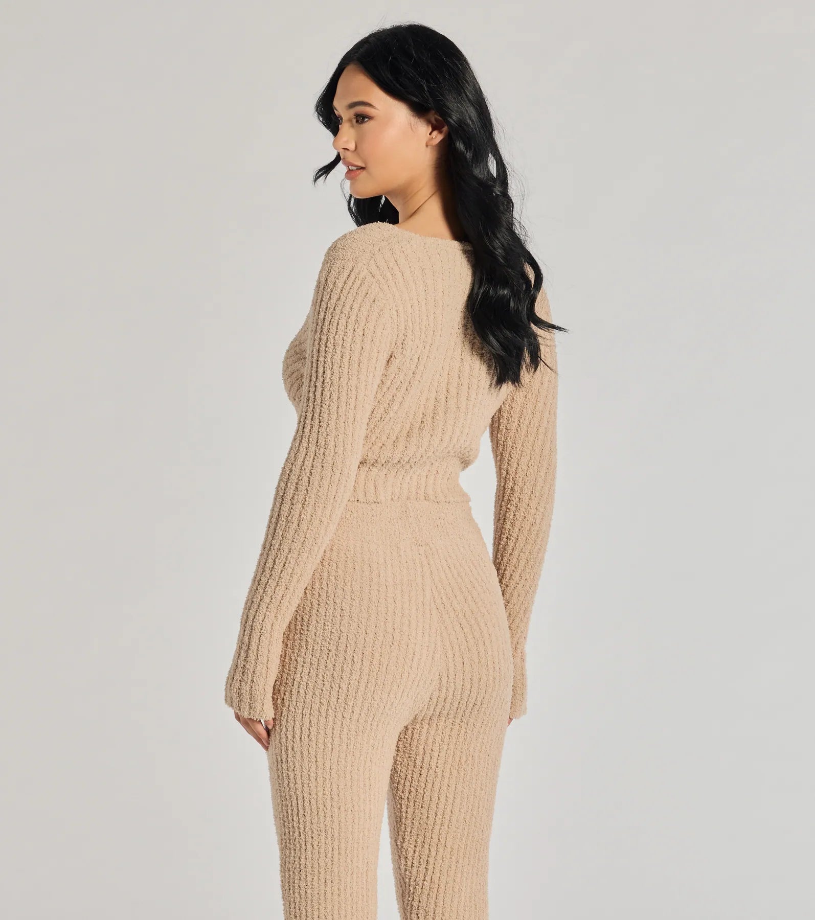 Ultimate Cozy Chenille Knit Twist-Front Crop Top