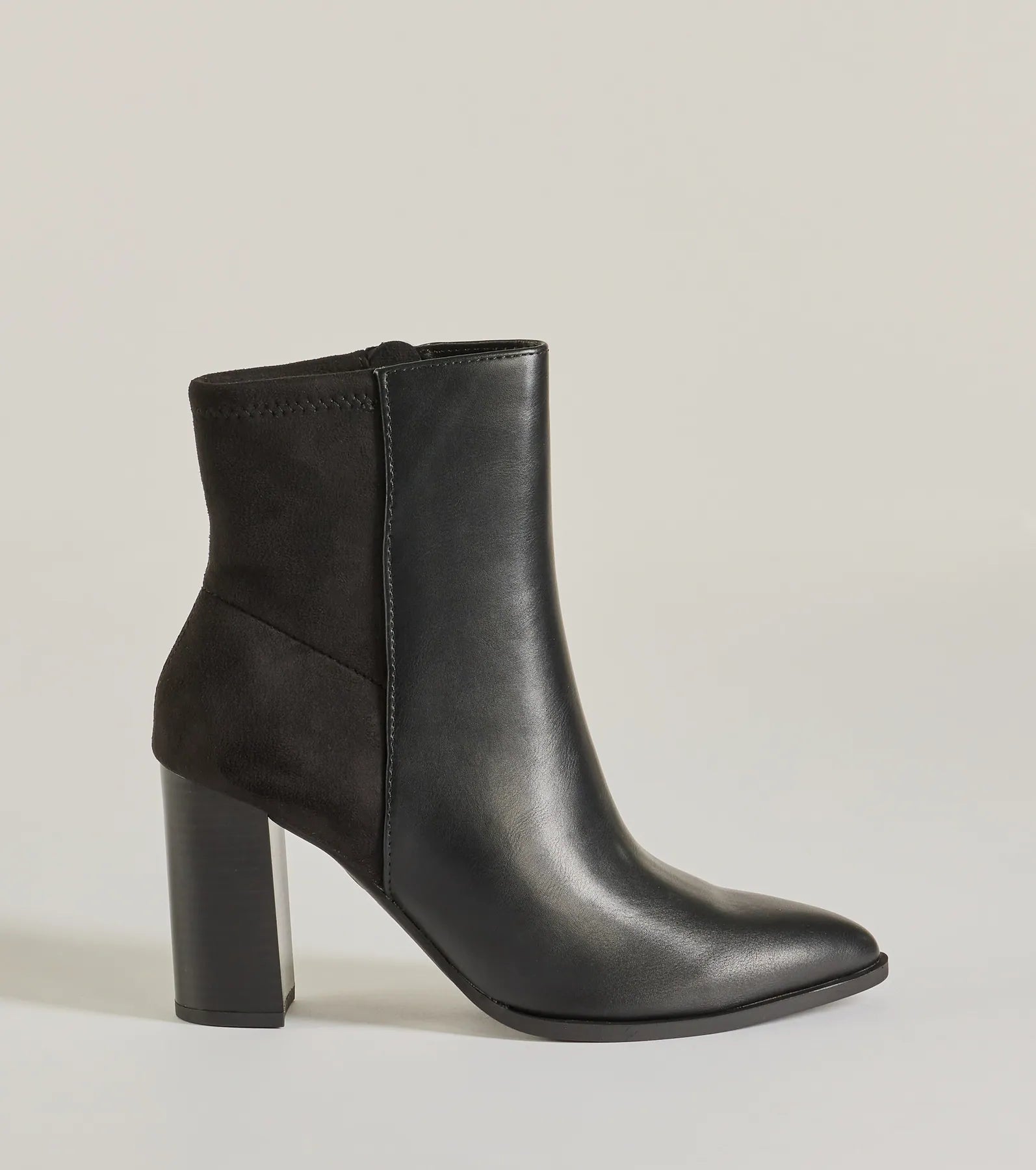 Premium Chic Faux Leather & Suede Ankle Booties - Ultimate Style Upgrade