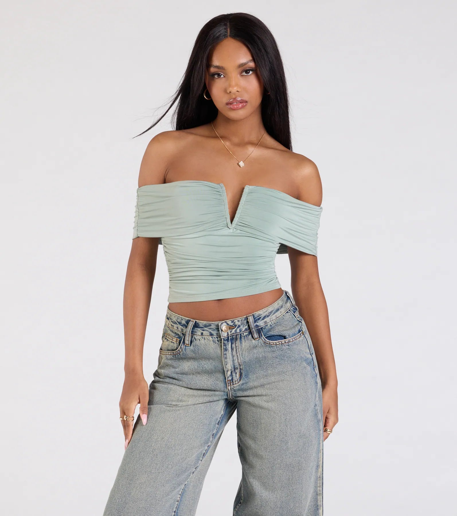 Ultimate Chic Off-The-Shoulder Crop Top