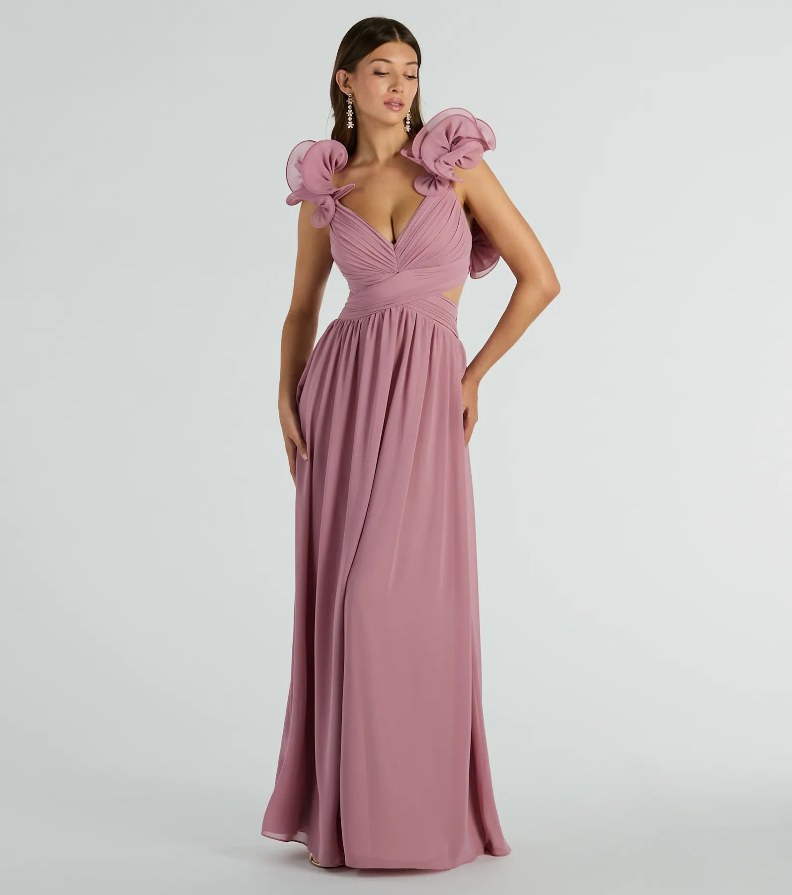 Ultimate Anne Marie Lace-Up Chiffon Formal Dress – Elegant A-Line Bridesmaid Gown