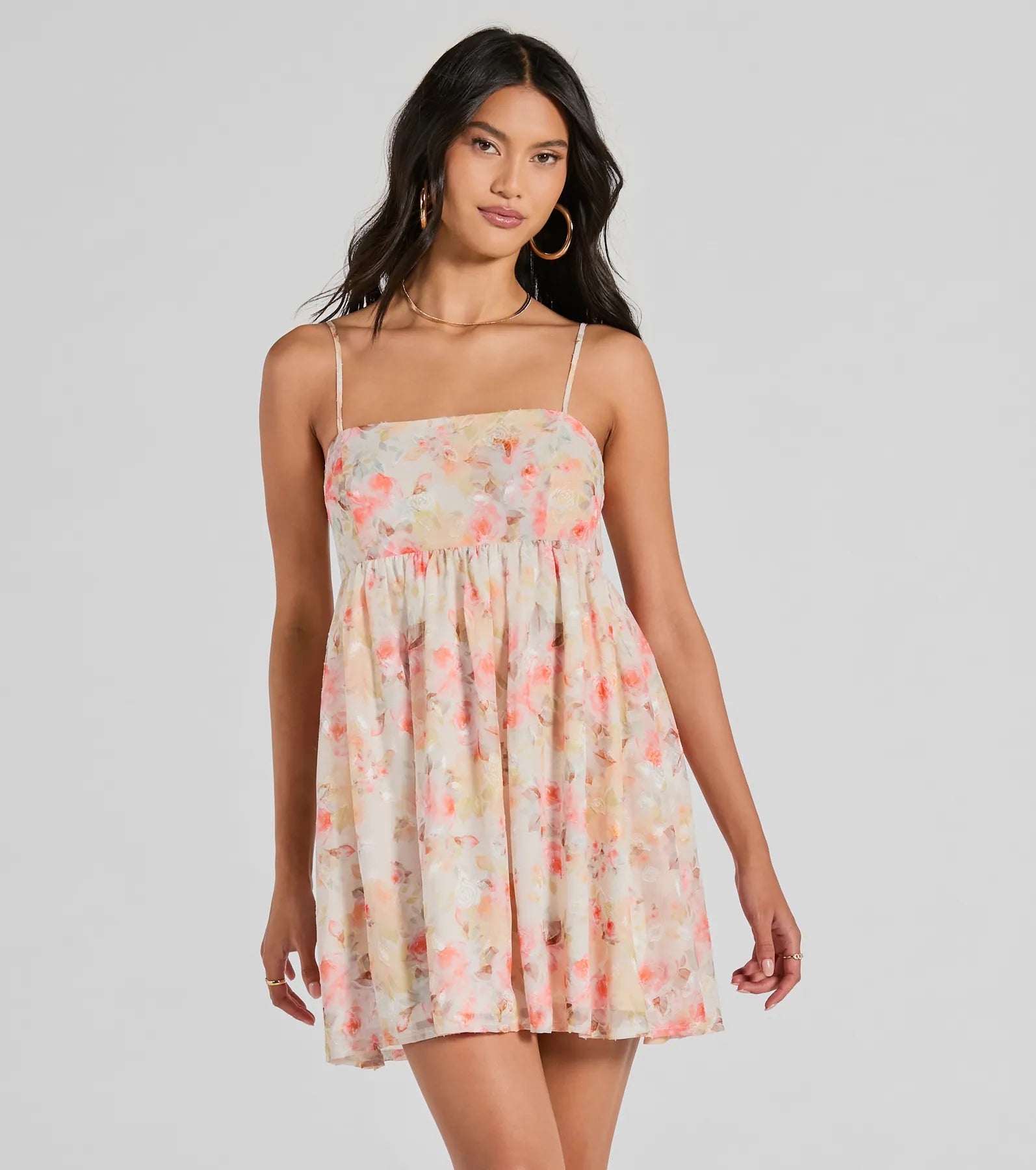 Ultimate Secret Garden Floral Chiffon Babydoll Dress