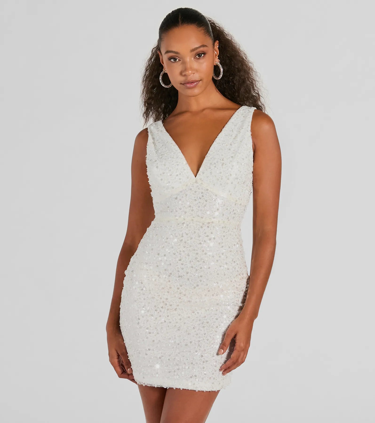 Ultimate Sparkle V-Neck Bodycon Dress - Night Out Essential