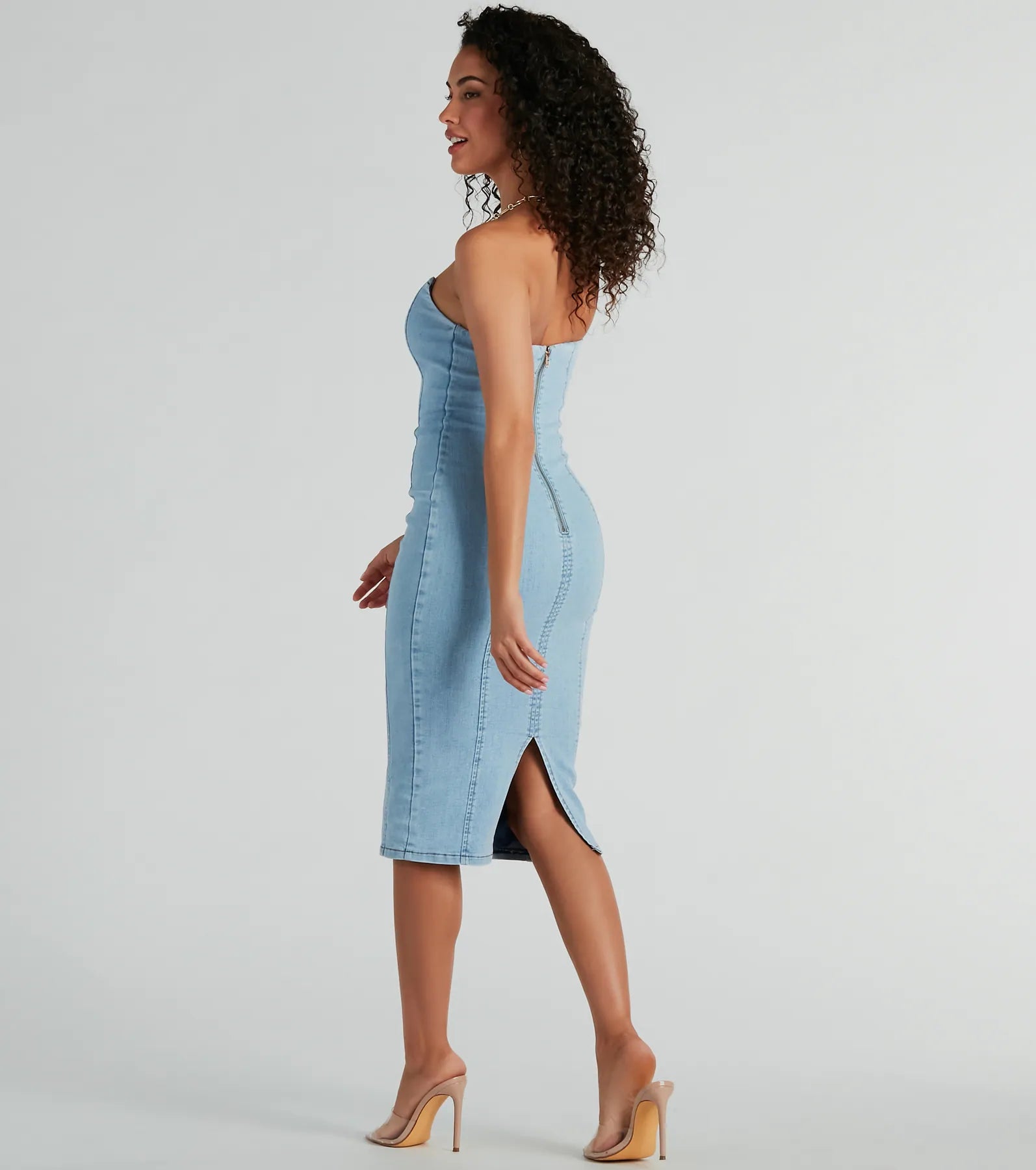 Ultimate Strapless Denim Bodycon Dress - Crush-Worthy Style