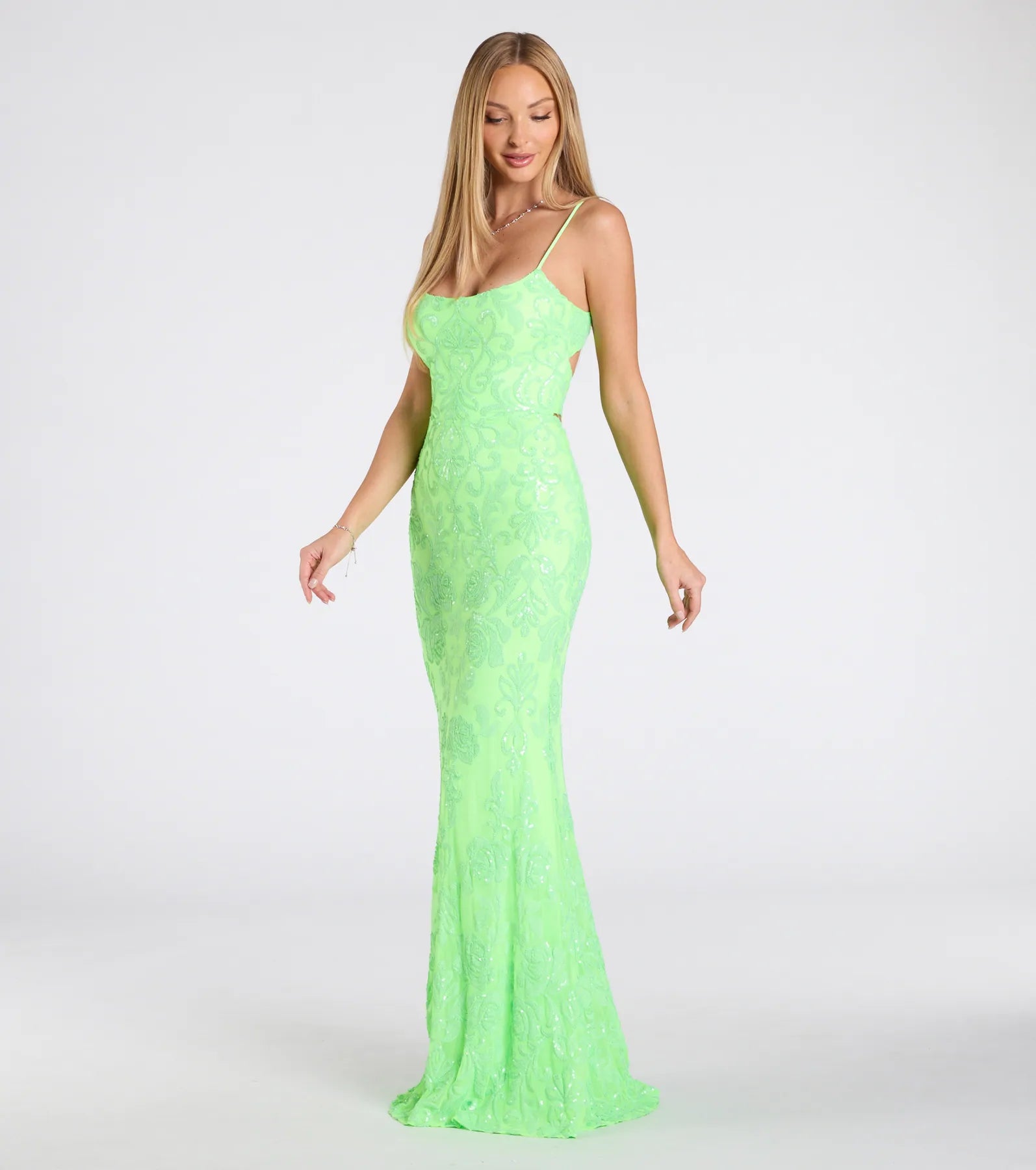 Ultimate Khloe Sequin Mermaid Gown - Strappy Back Elegance