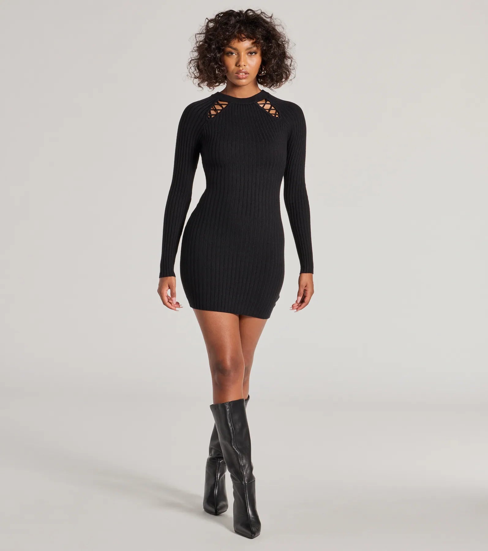 Ultimate Trendsetter Long Sleeve Cutout Mini Dress