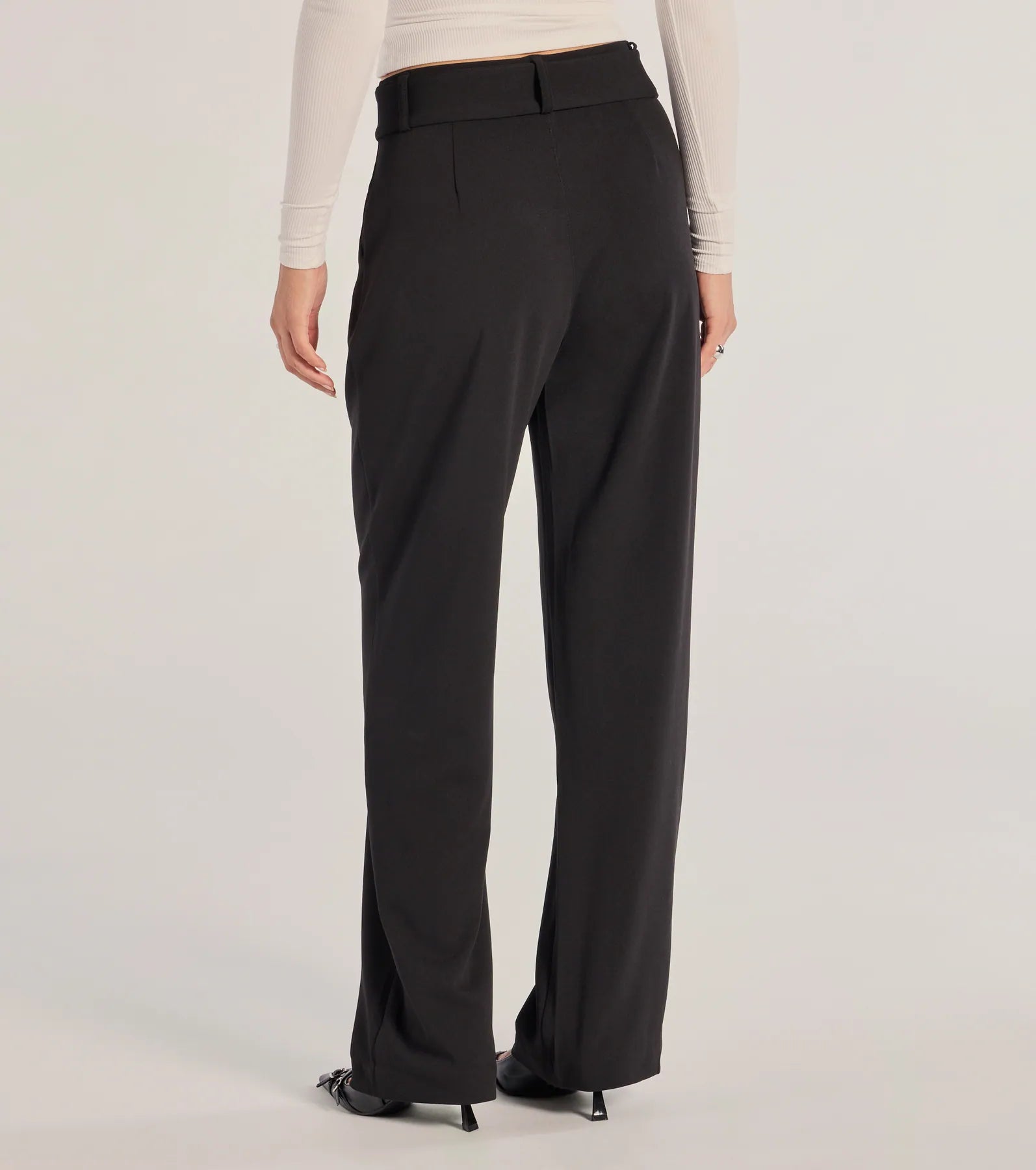 Premium Sleek Impression Belted Trousers - Upgrade Your Office Style