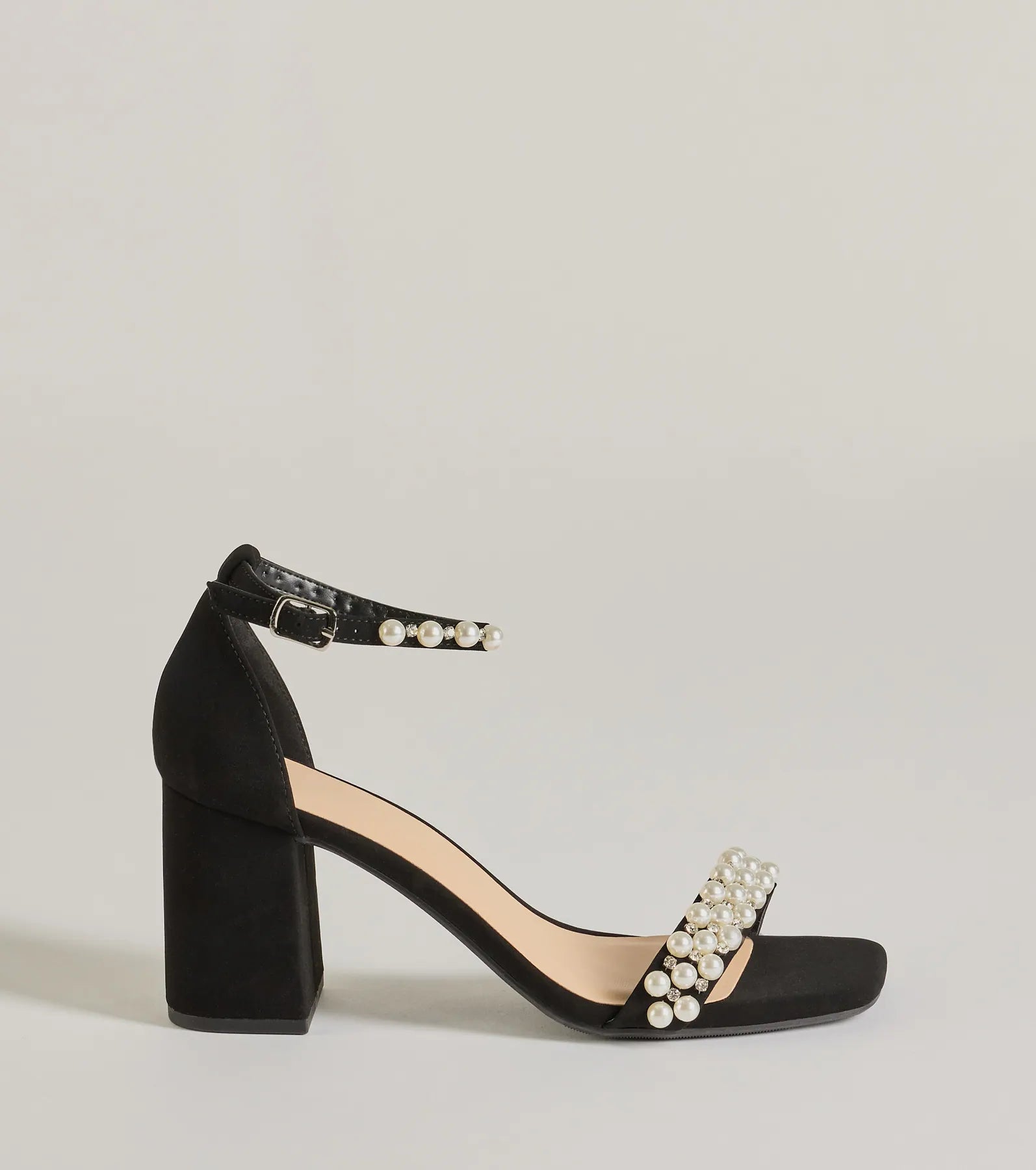 Premium Luxe Pearl & Rhinestone Block Heels - Ultimate Style Upgrade