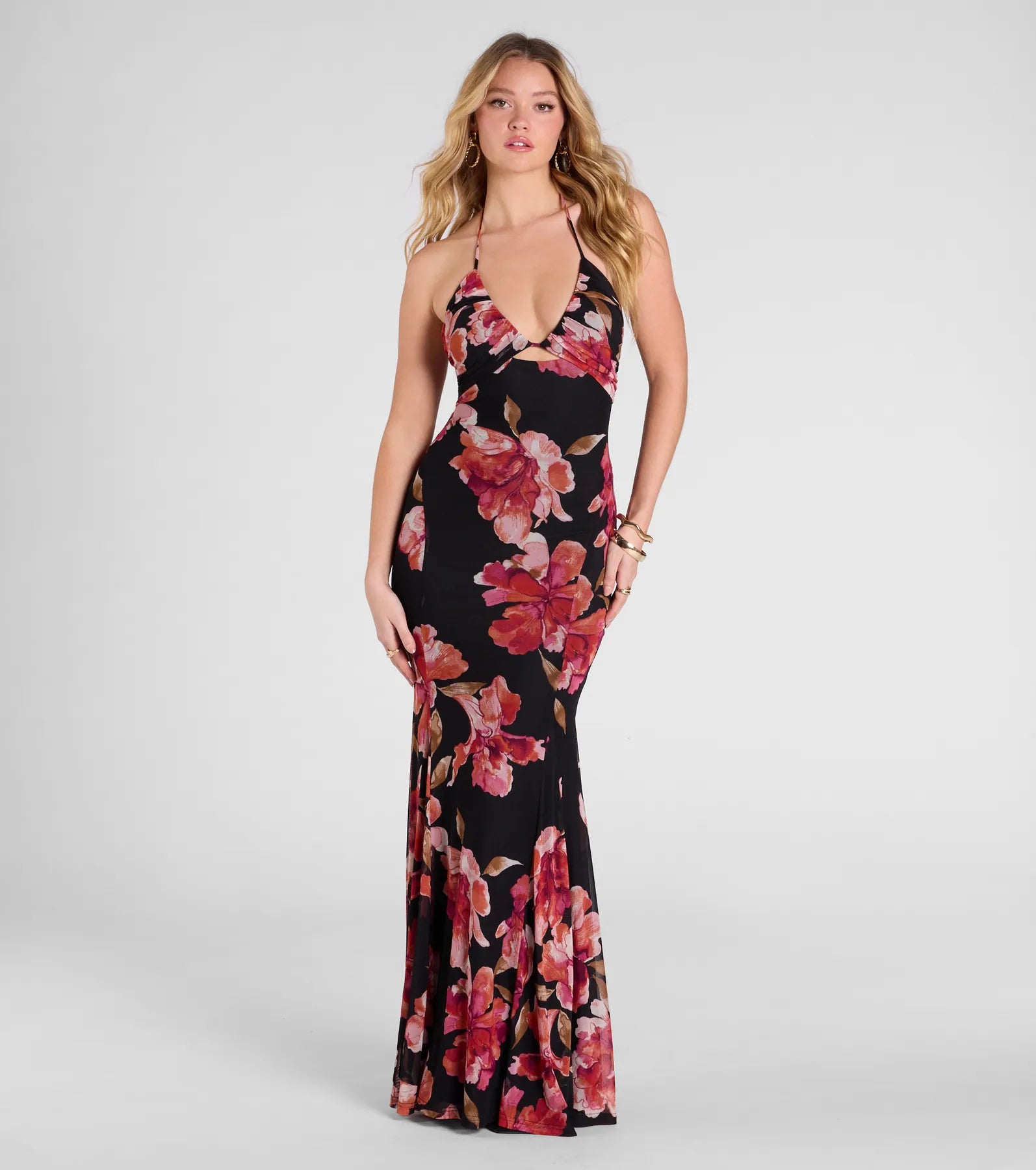 Premium Malia Floral Mermaid Evening Gown