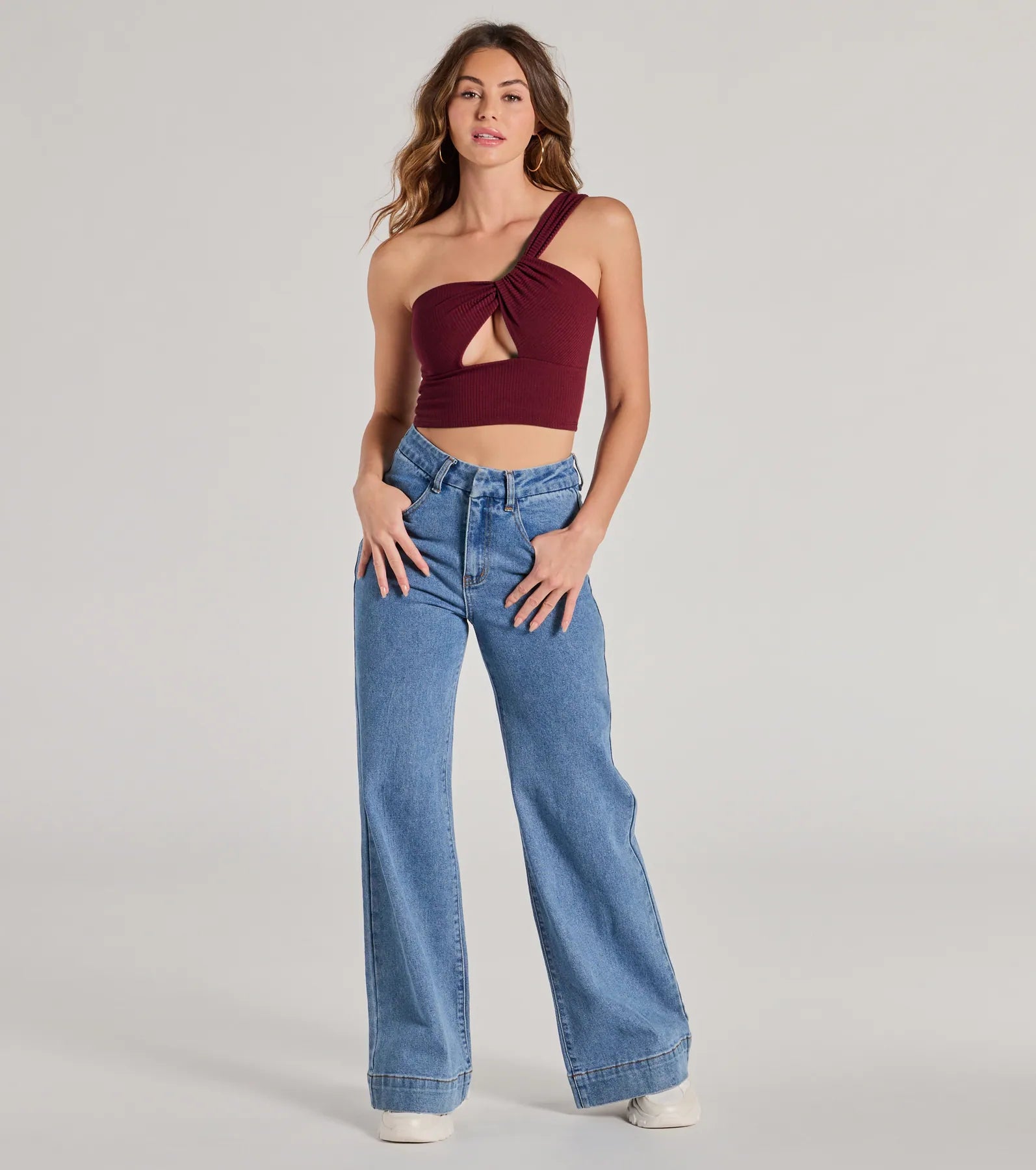 Ultimate One-Shoulder Cutout Crop Top | Trendy & Form-Fitting